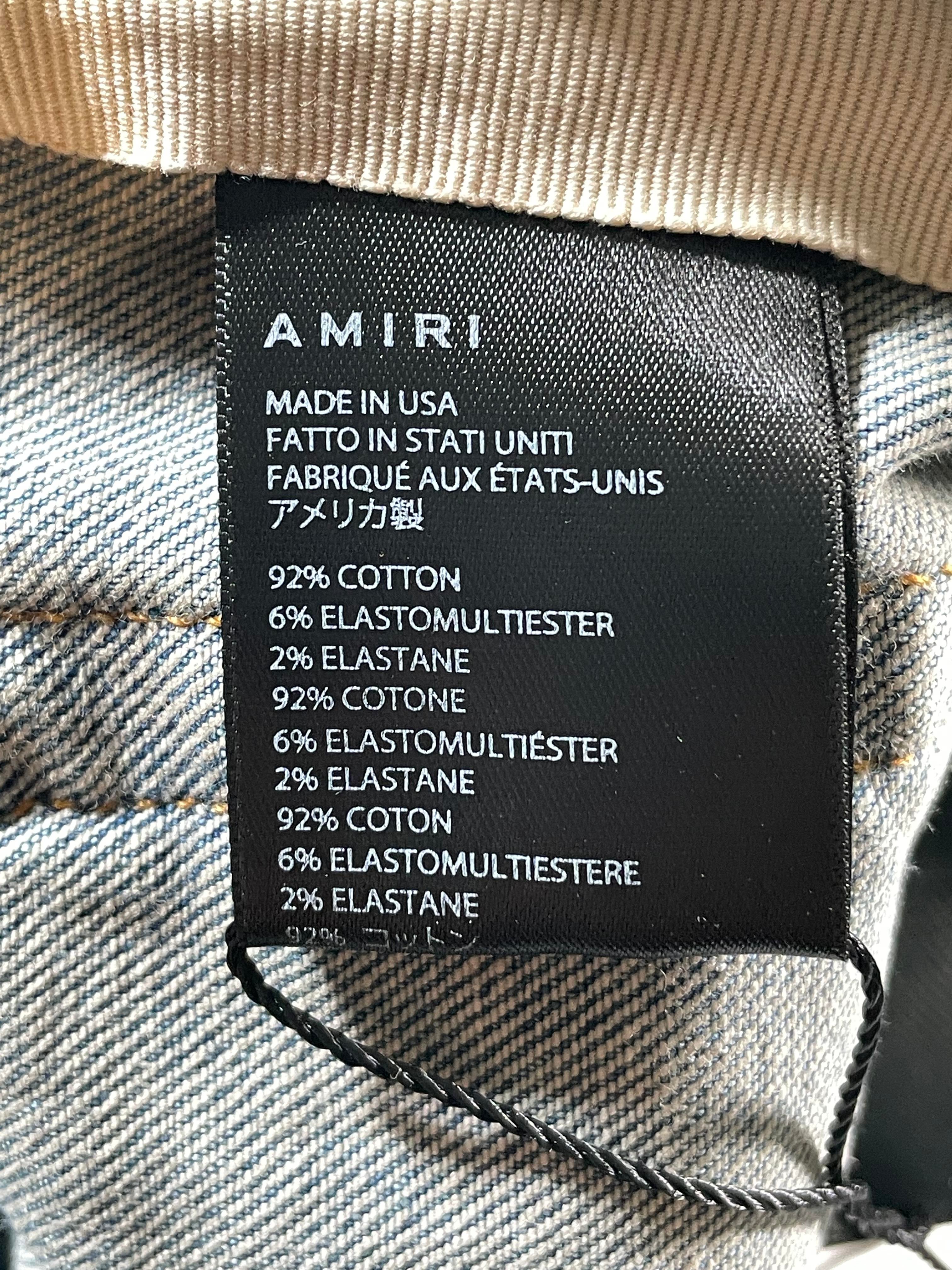 Amiri Desert Camo Patchwork Light Wash Jeans