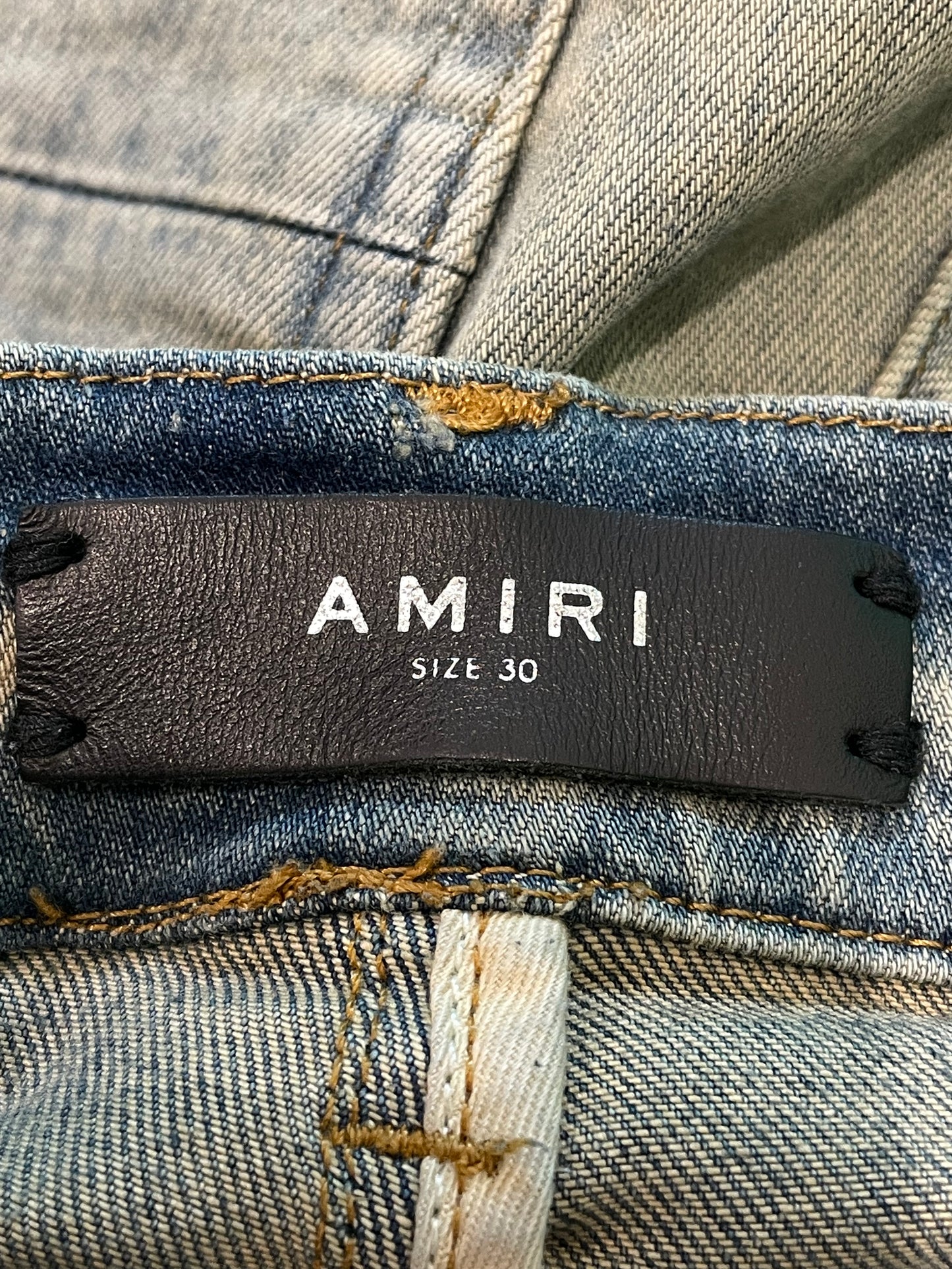Amiri Clay Side Logo Light Wash Blue Jeans