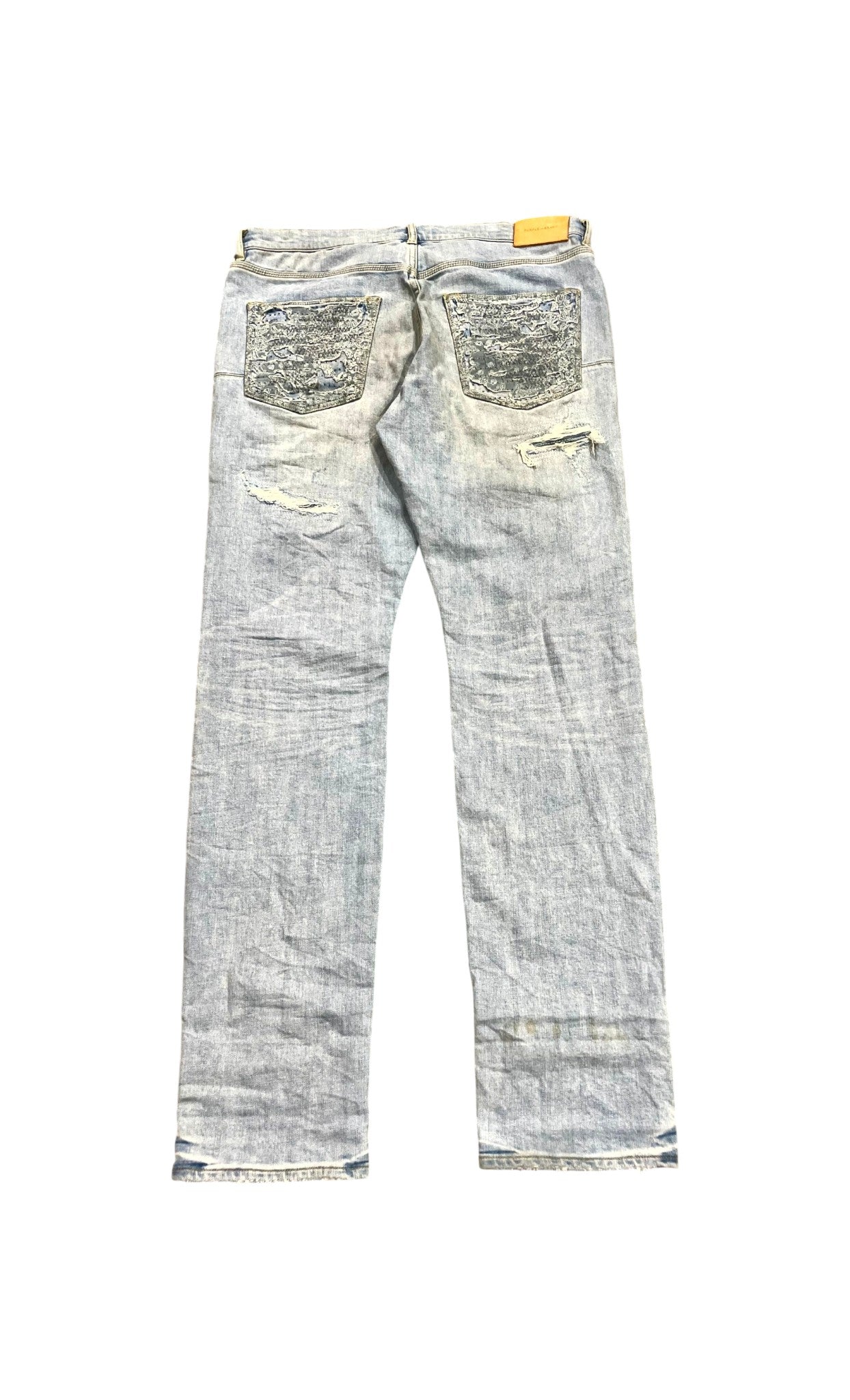 Purple Brand Patchwork Light Wash Jeans