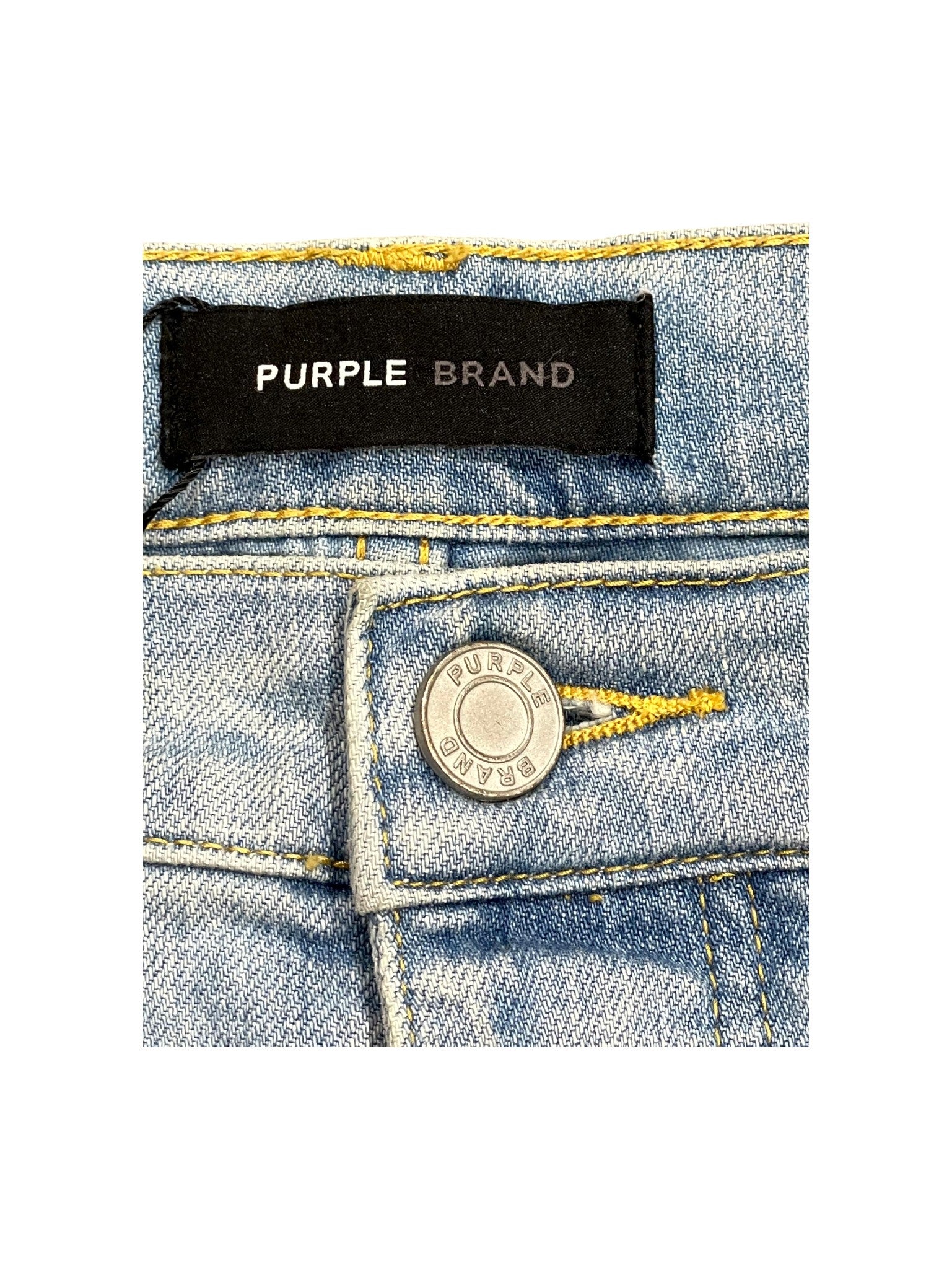 Purple Brand Patchwork Light Wash Jeans