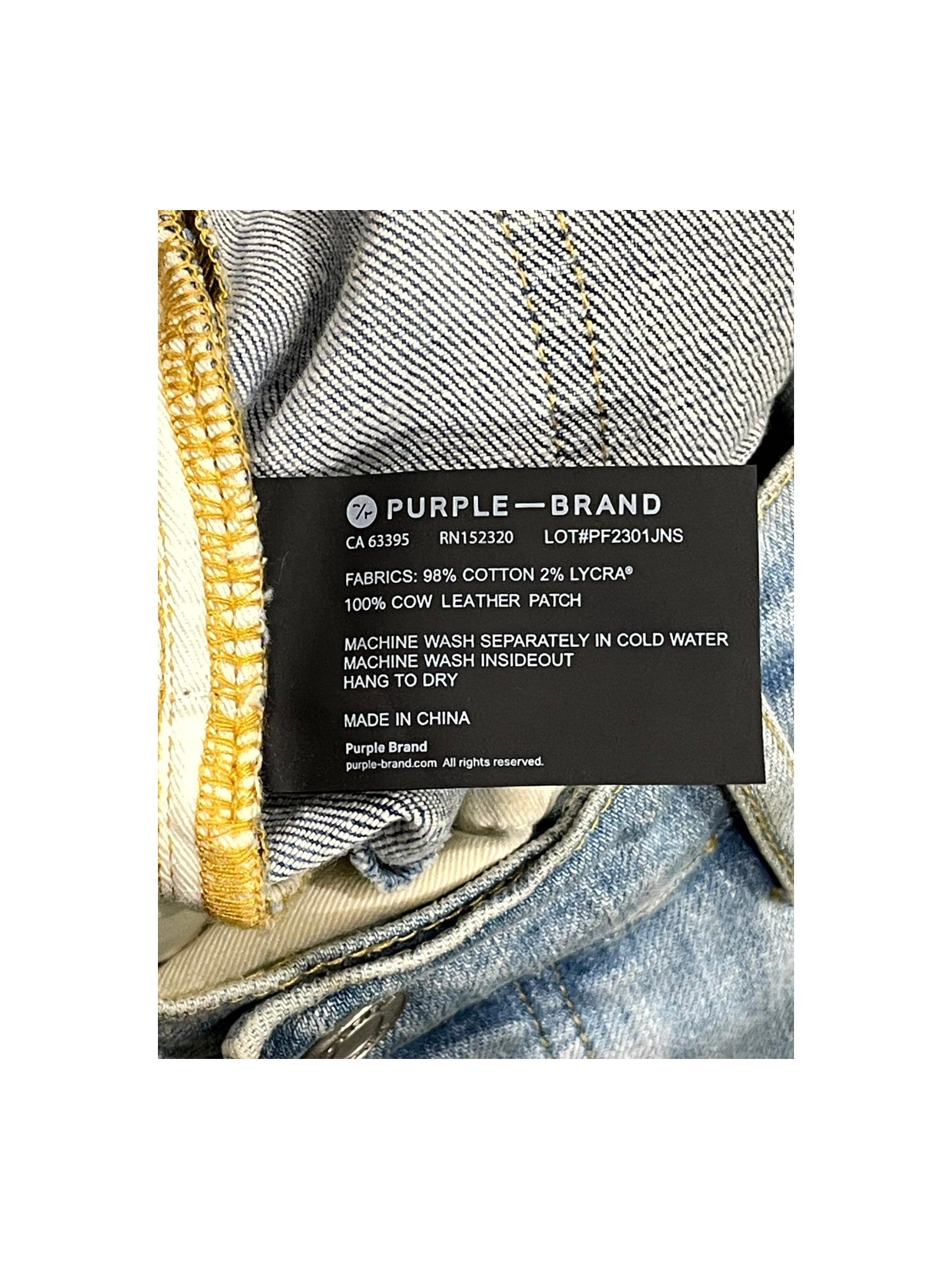 Purple Brand Patchwork Light Wash Jeans