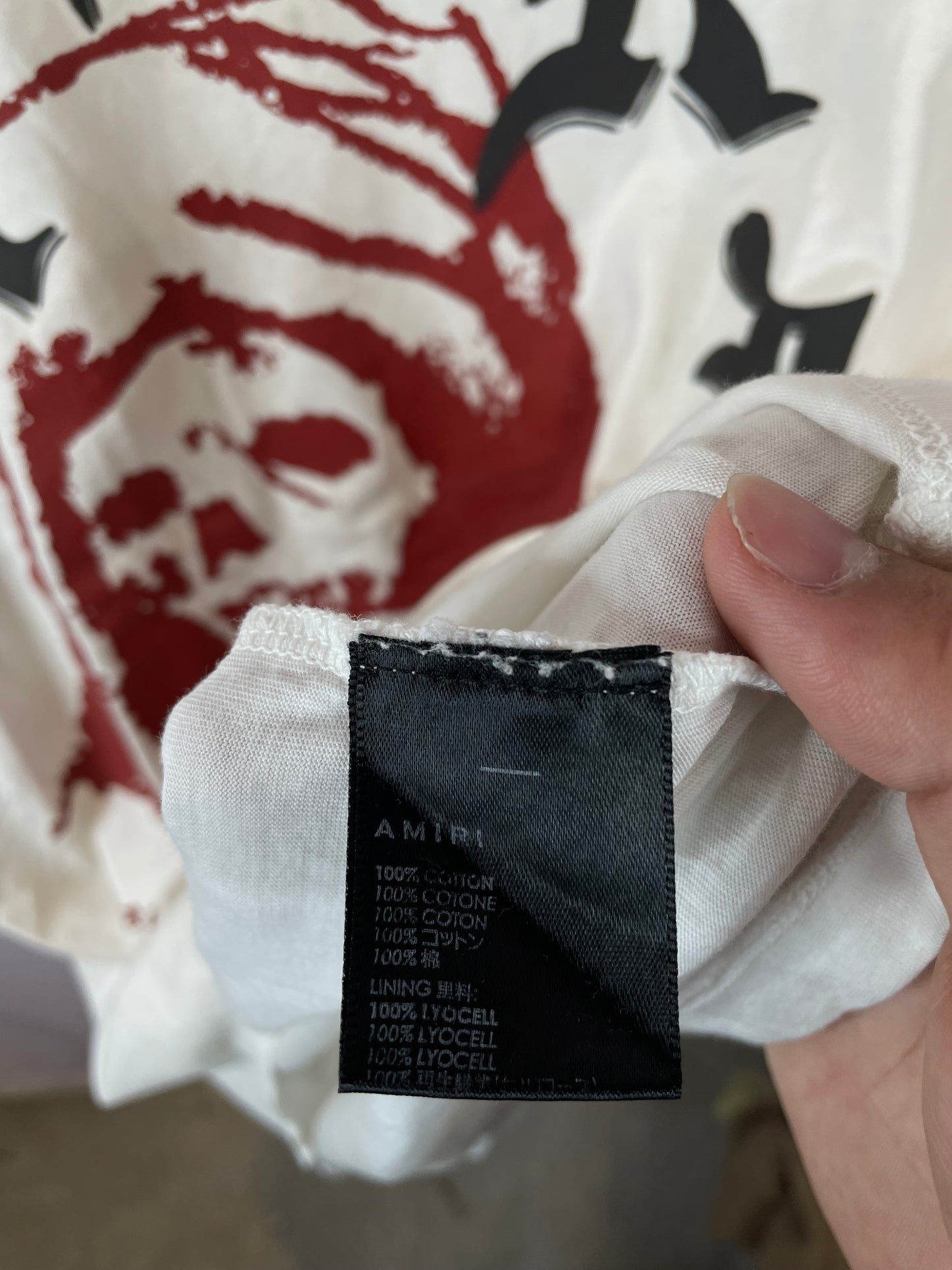 Amiri Tee White Wes Lang Red Used Small