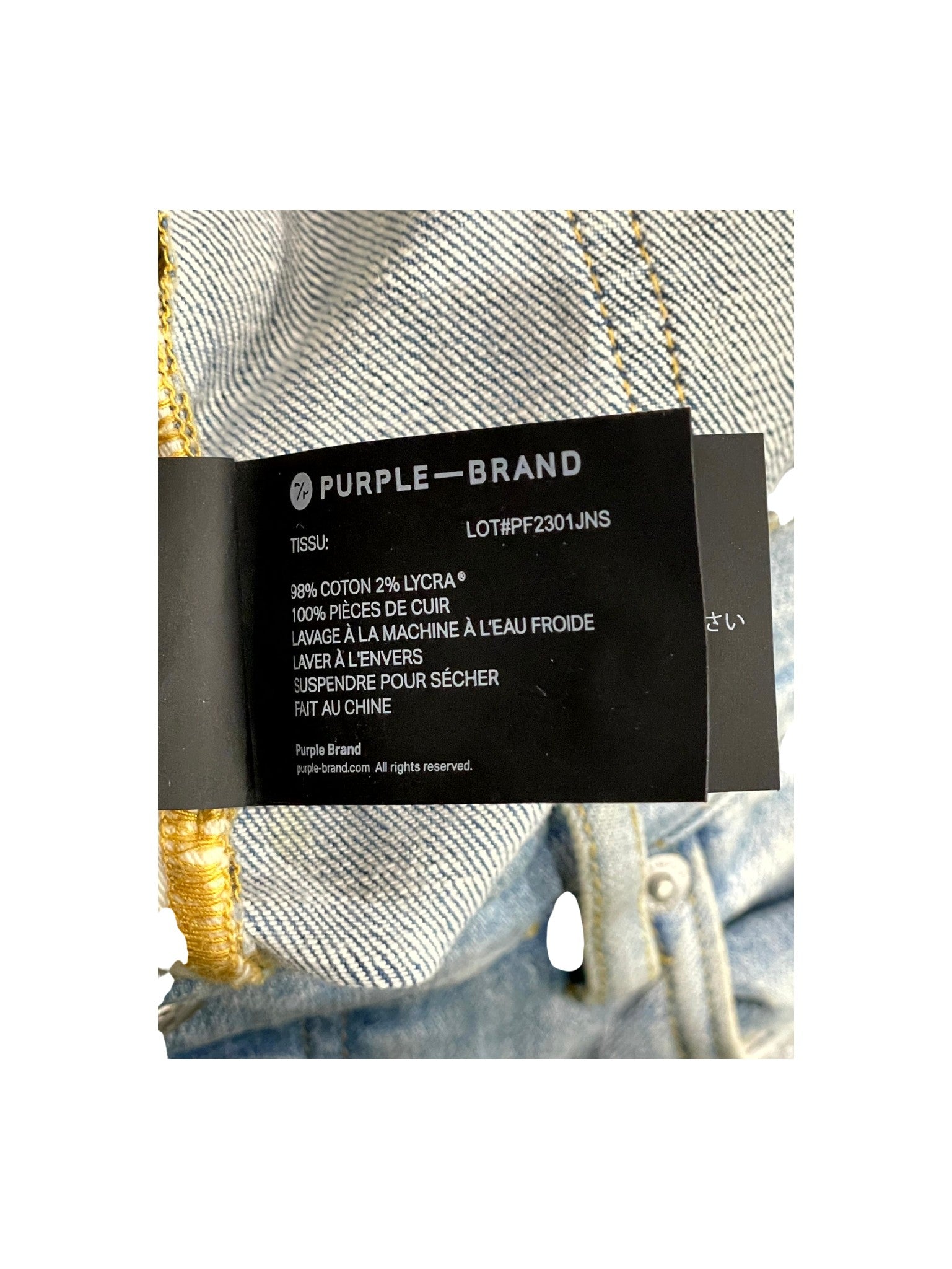 Purple Brand Patchwork Light Wash Jeans