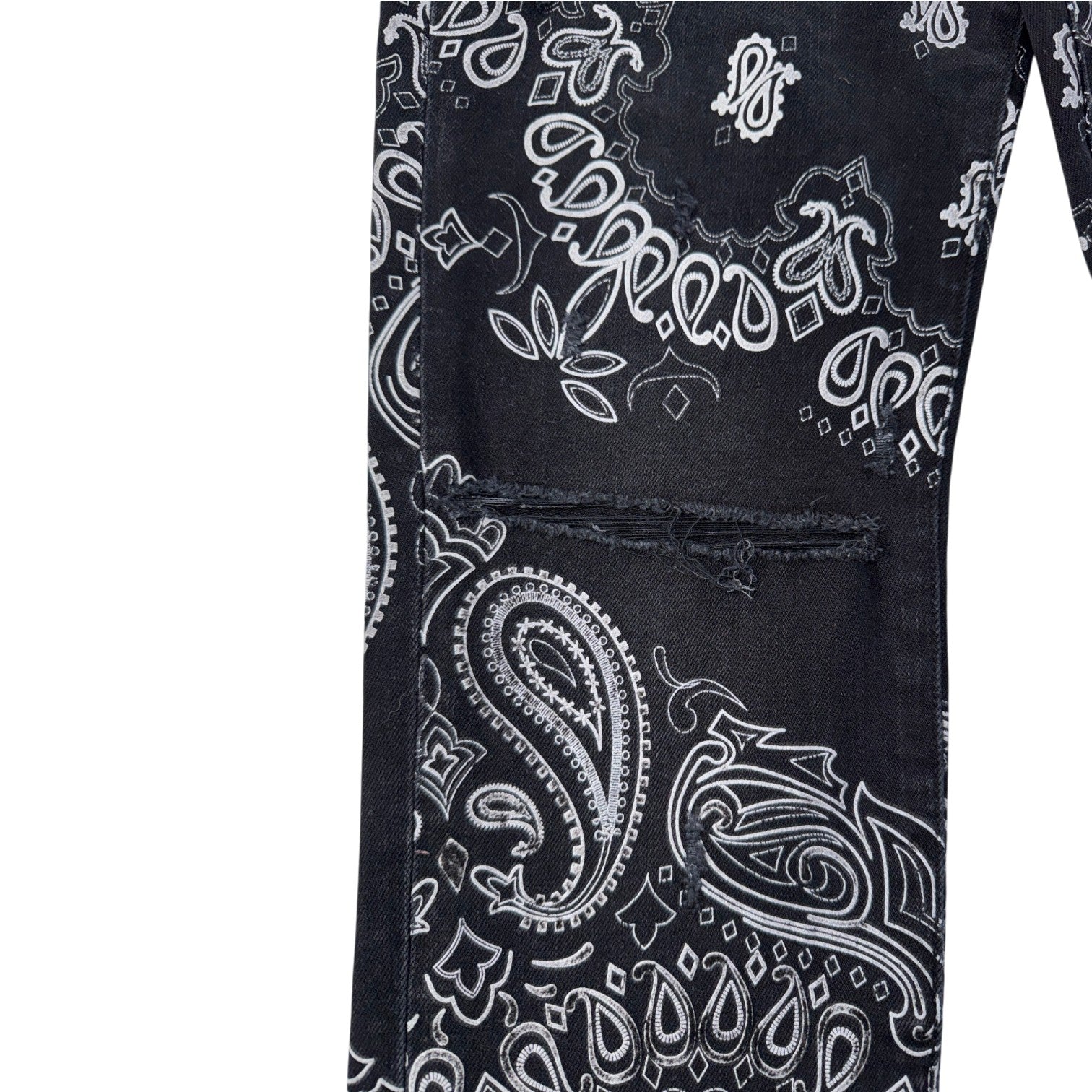 Amiri Paisley Flocked Black Wash Jeans
