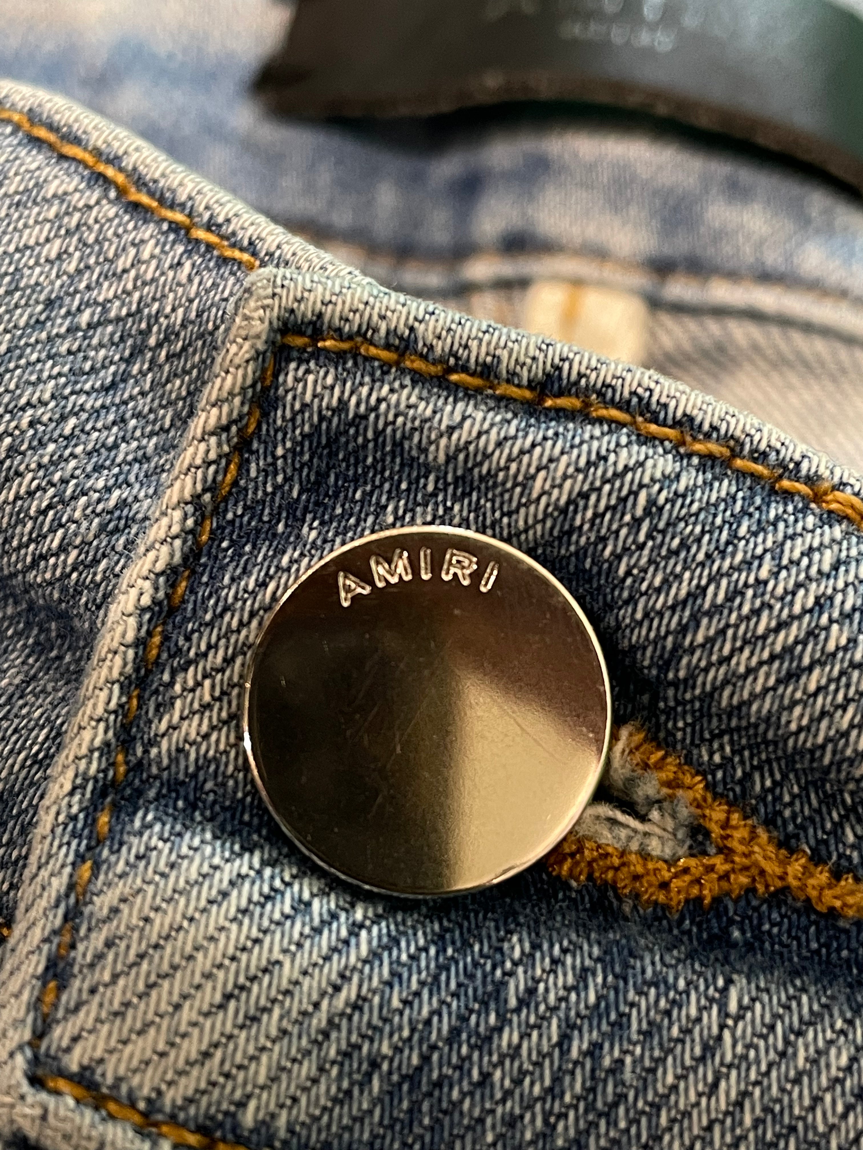 Amiri Stack Denim Light Wash Blue Jeans