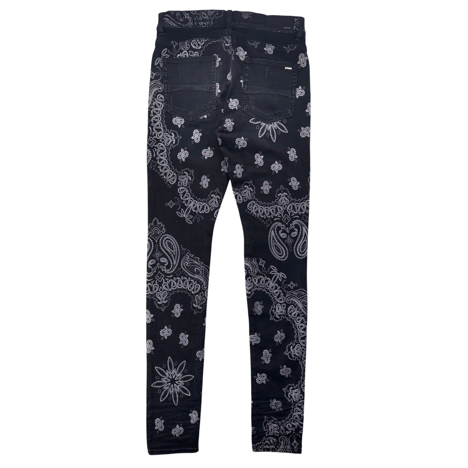 Amiri Paisley Flocked Black Wash Jeans