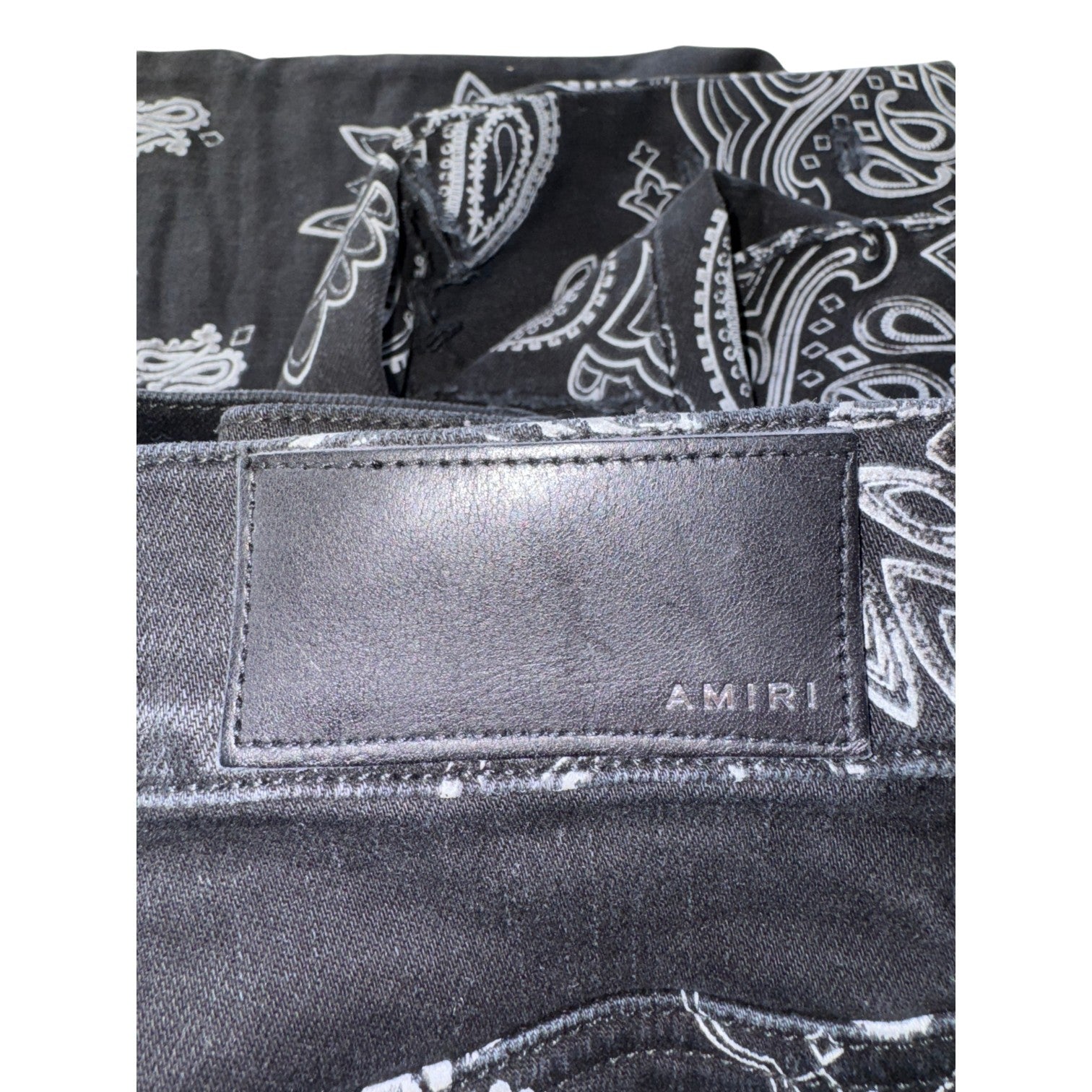 Amiri Paisley Flocked Black Wash Jeans