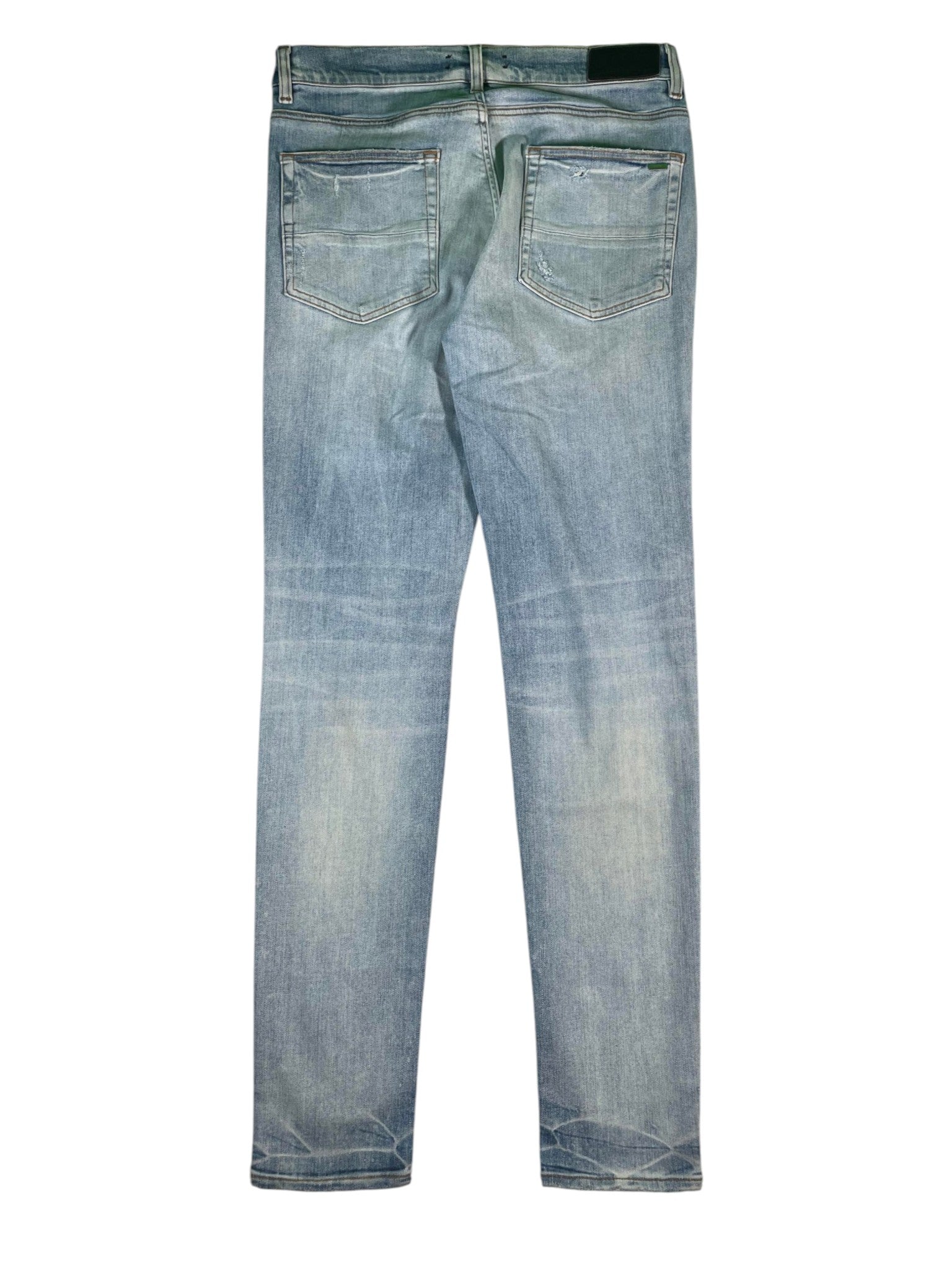 Amiri Tie Dye Multi Patchwork Light Wash Jeans