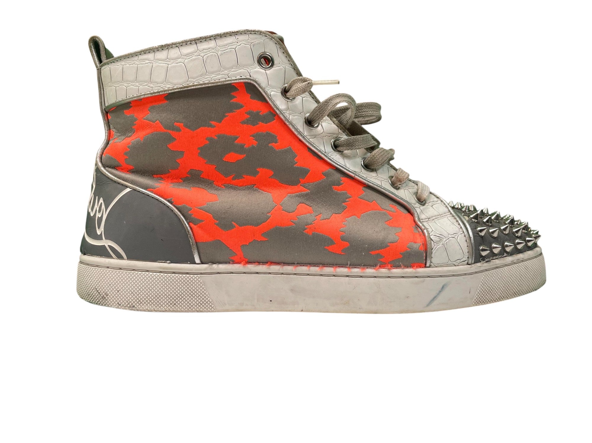 Christian Louboutin Orange & White Spikes