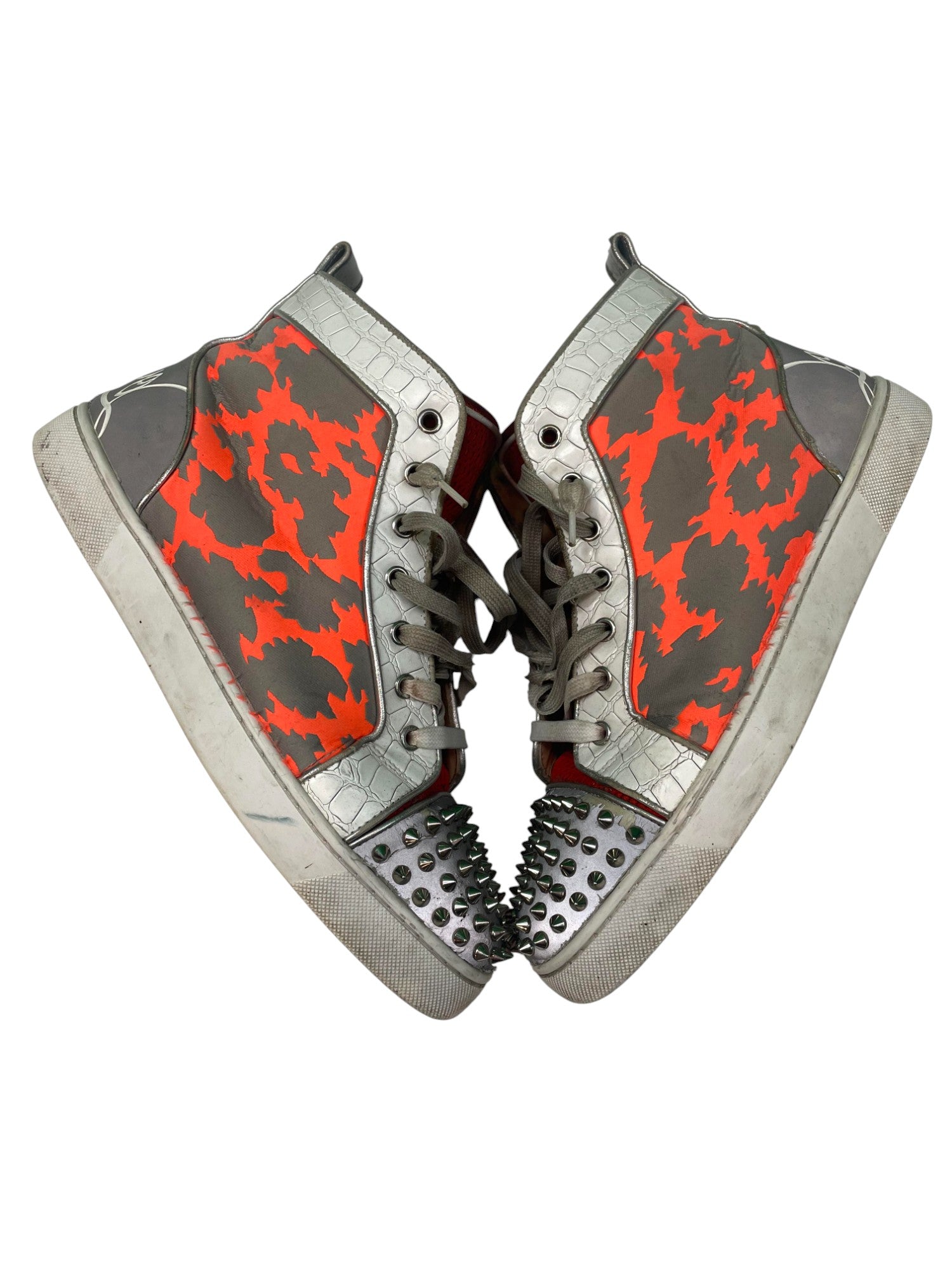 Christian Louboutin Orange & White Spikes