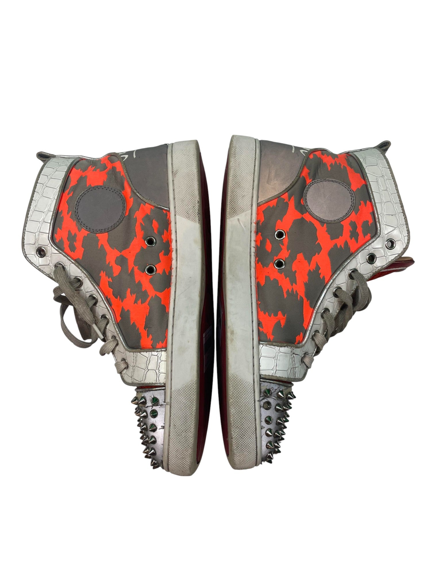 Christian Louboutin Orange & White Spikes