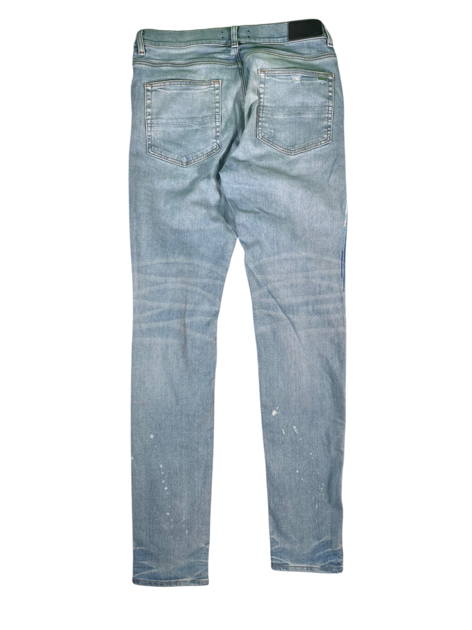 Amiri Paint Drip Light Wash Jeans