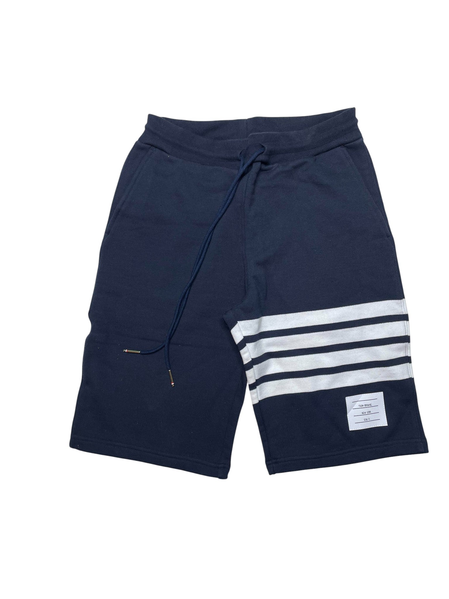 Thom Browne Navy & White Stripe Sweat Shorts