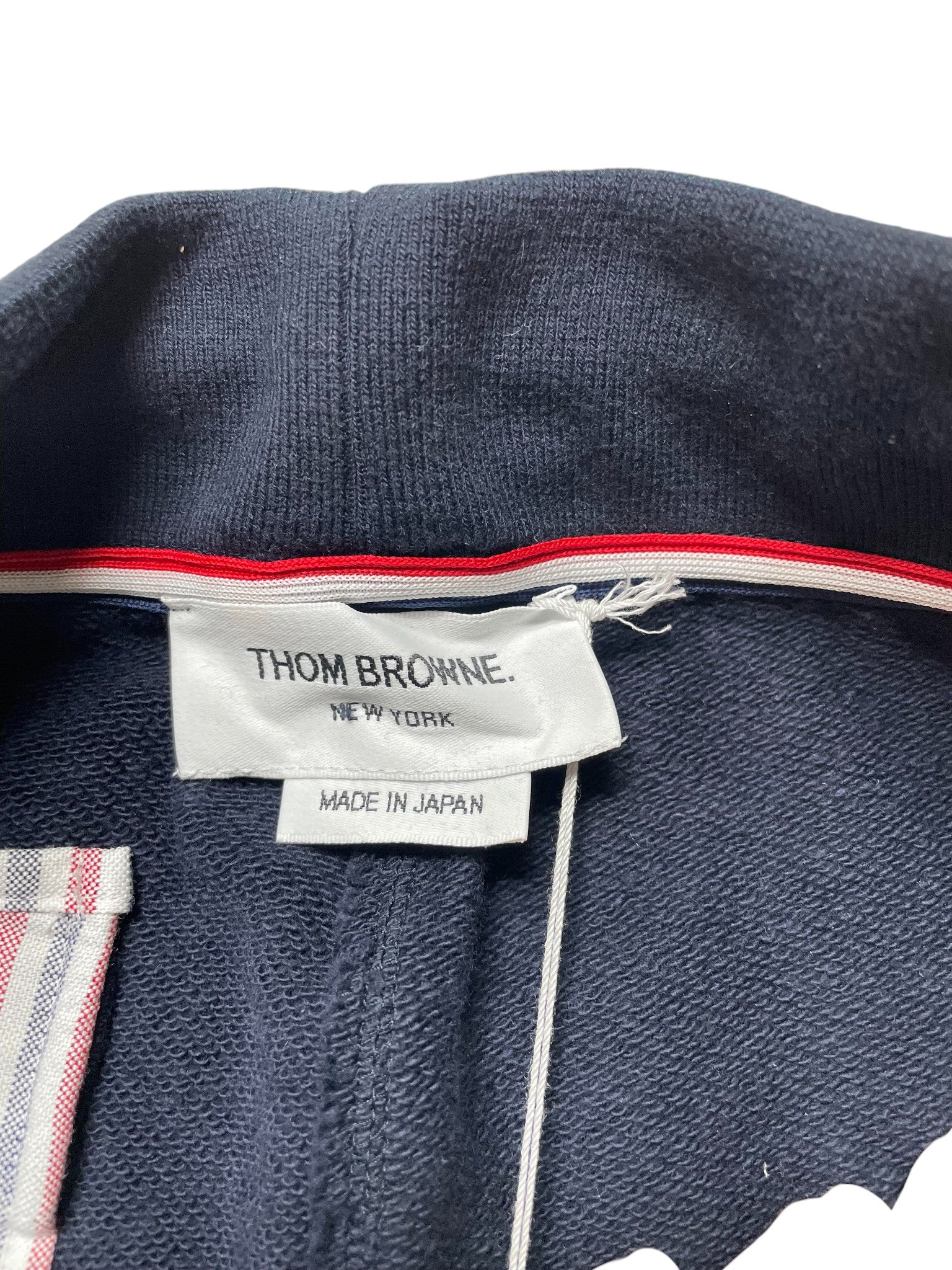 Thom Browne Navy & White Stripe Sweat Shorts