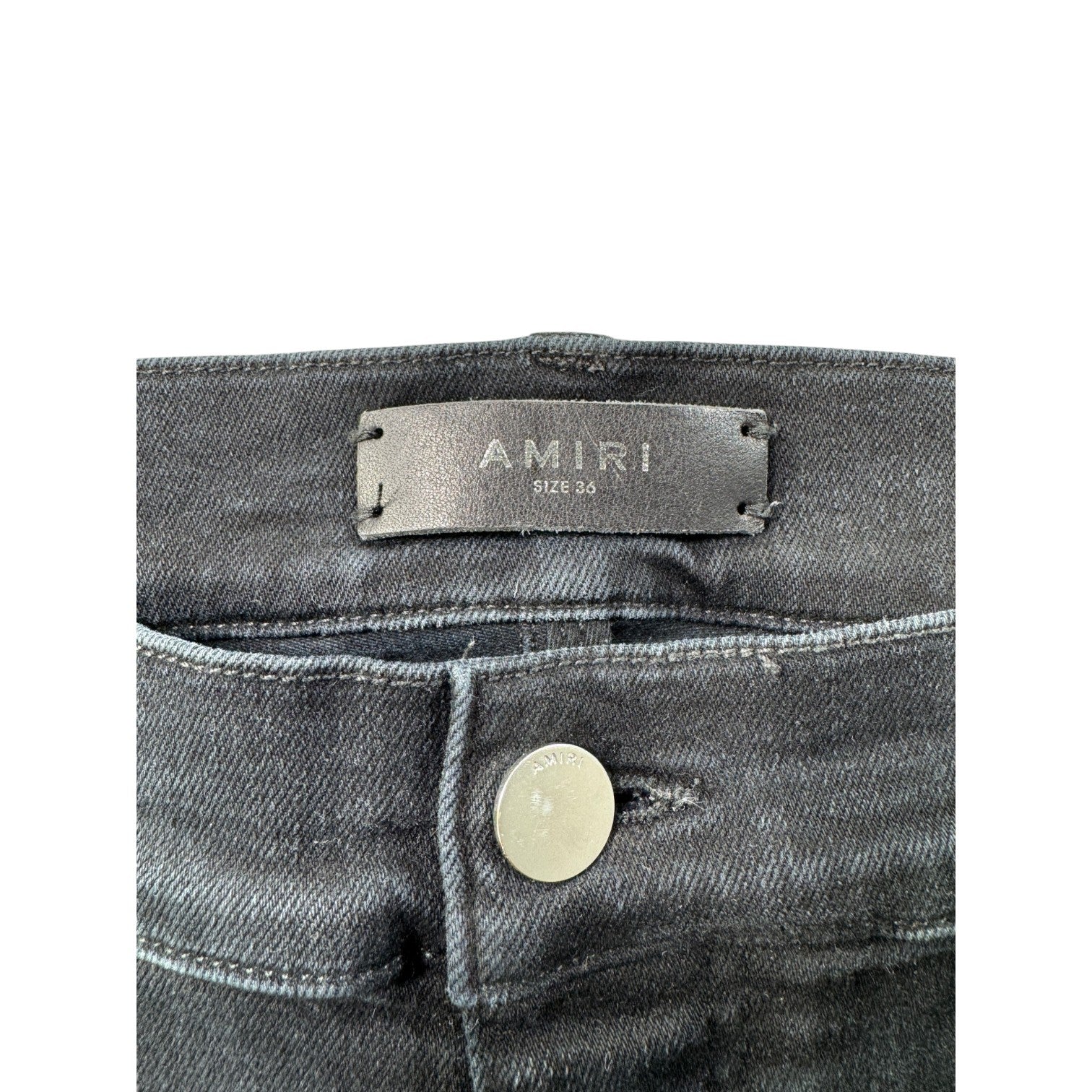 Amiri Cheetah Thrasher Black Jeans