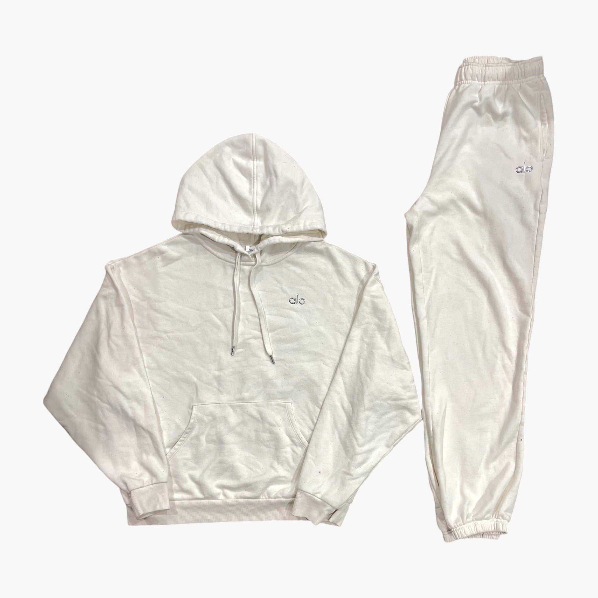 ALO Cream & Silver Sweatsuit