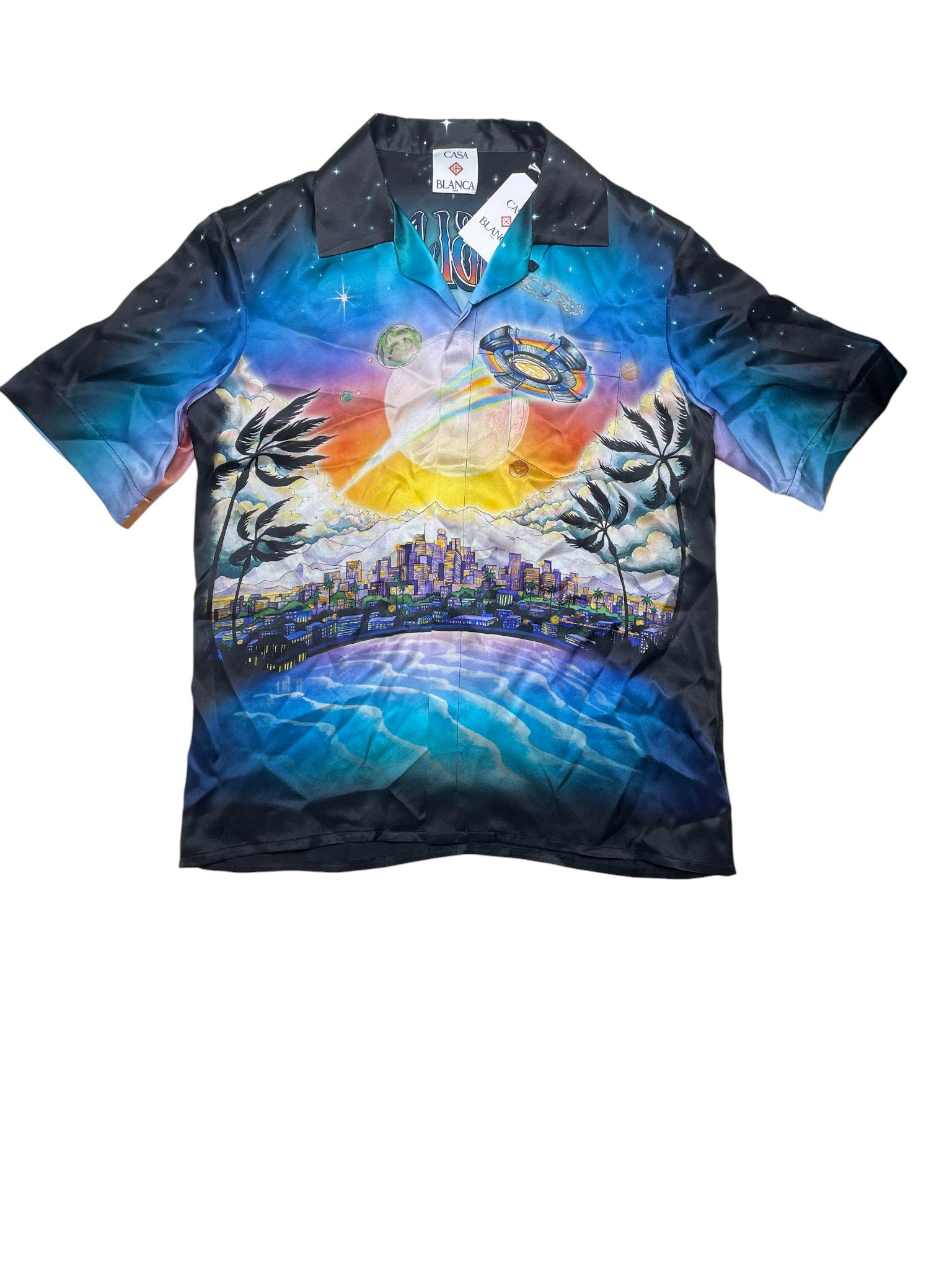 Casablanca Silk La Prem Cuban Collar Button Up