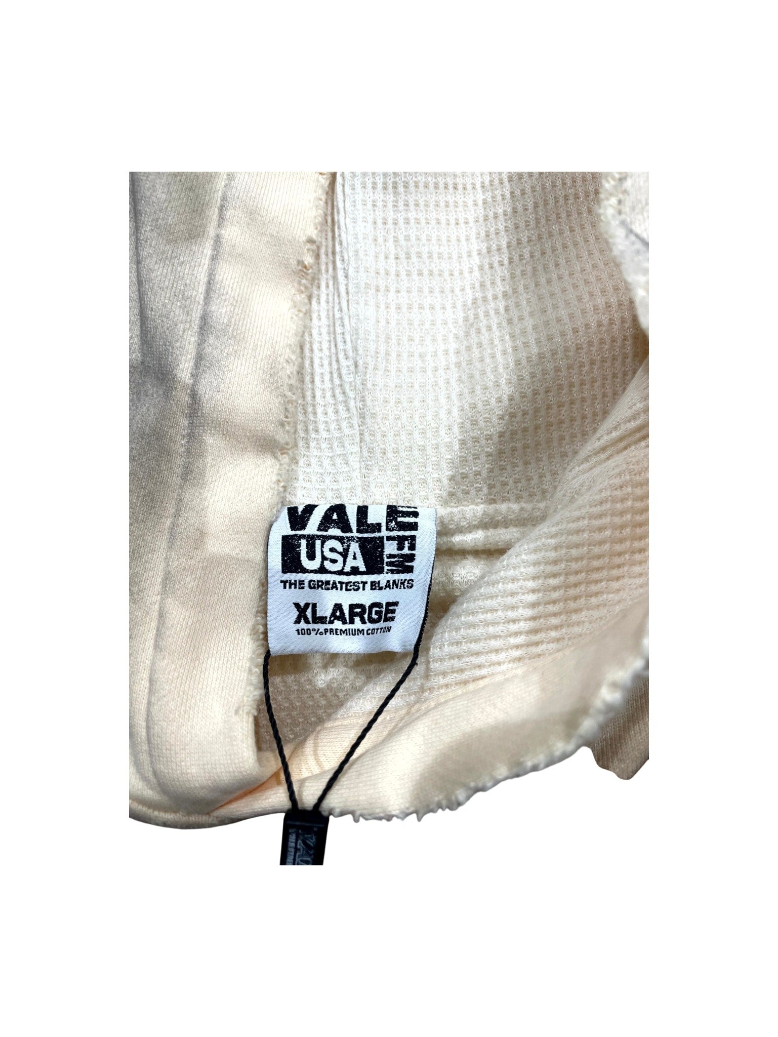 Vale "Thermal Lined Distressed" White & Black Hoodie