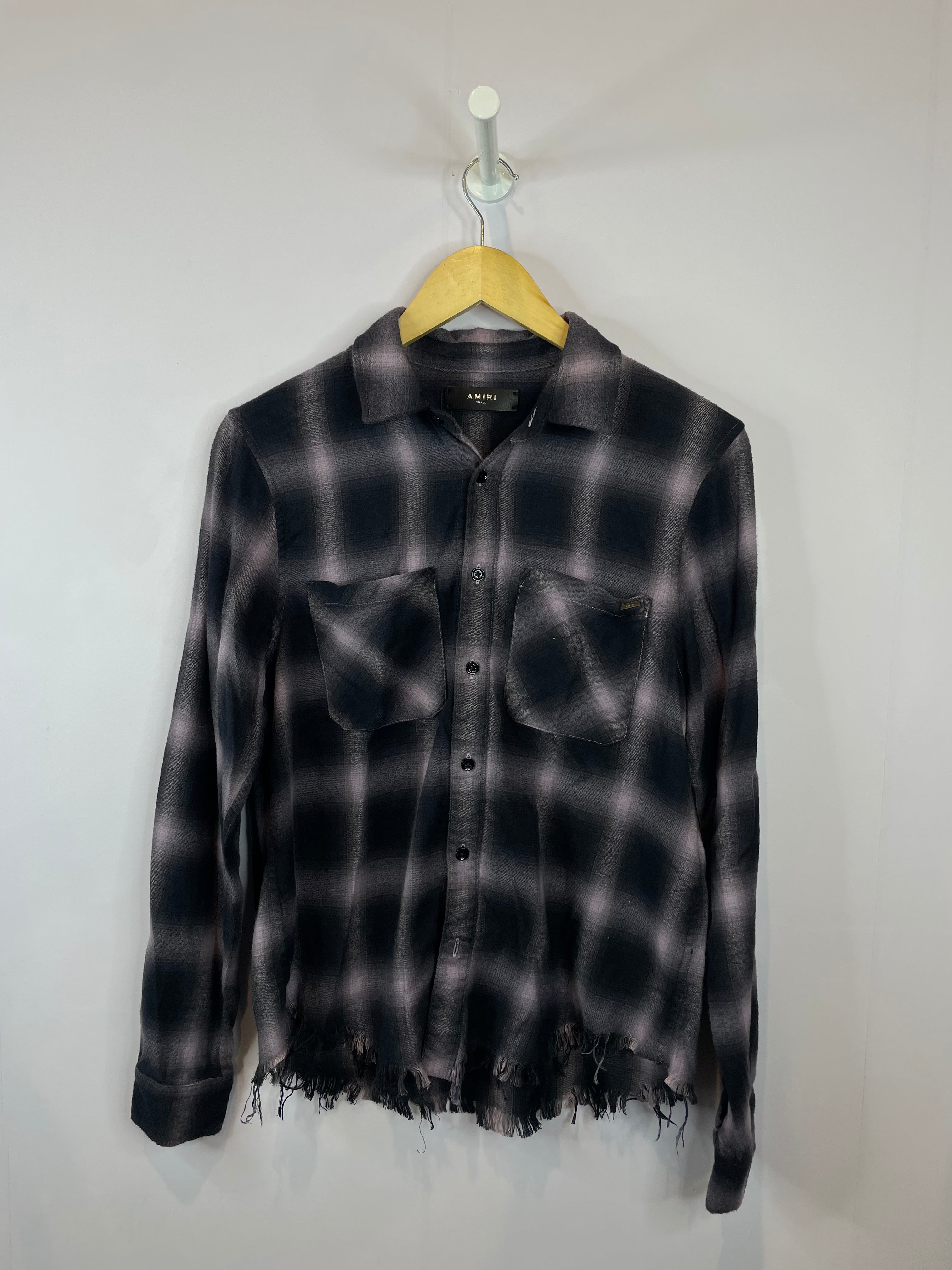 Amiri Black Purple Flannel Used Small