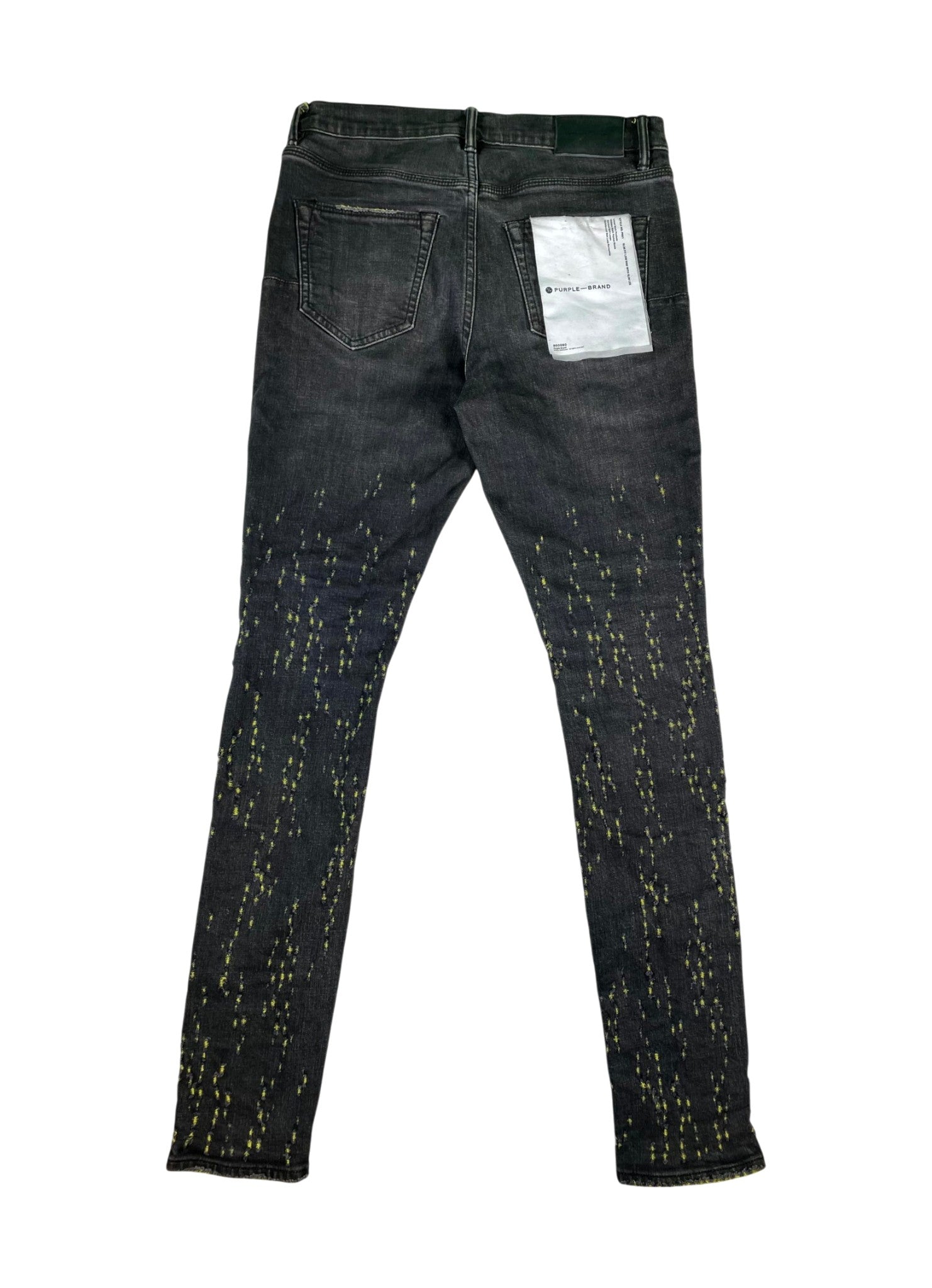 Purple Brand "Shotgun" Black Wash & Yellow Jeans