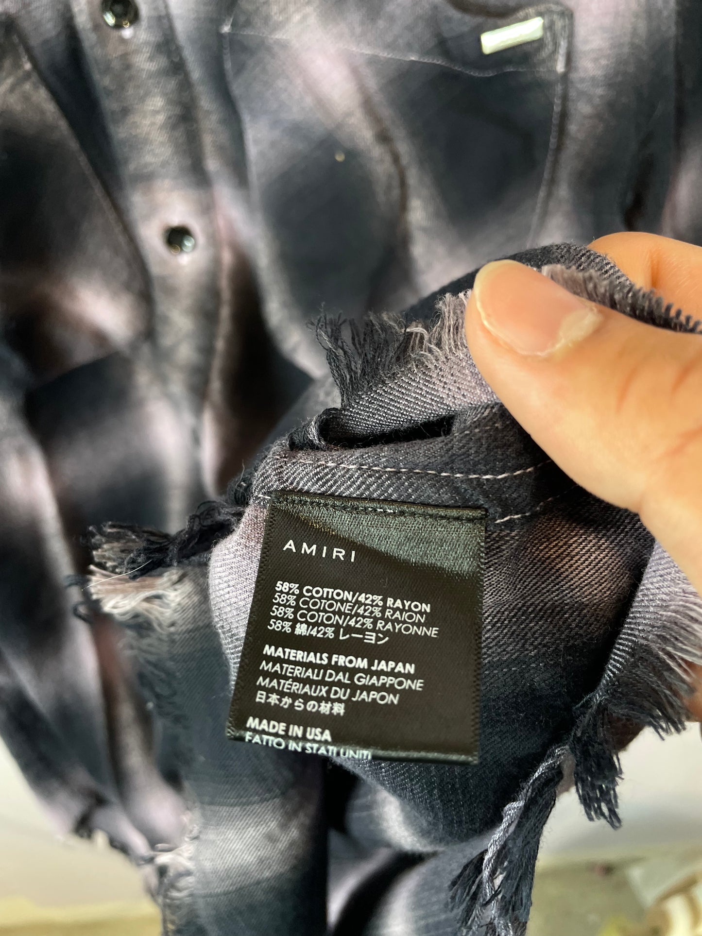 Amiri Black Purple Flannel Used Small
