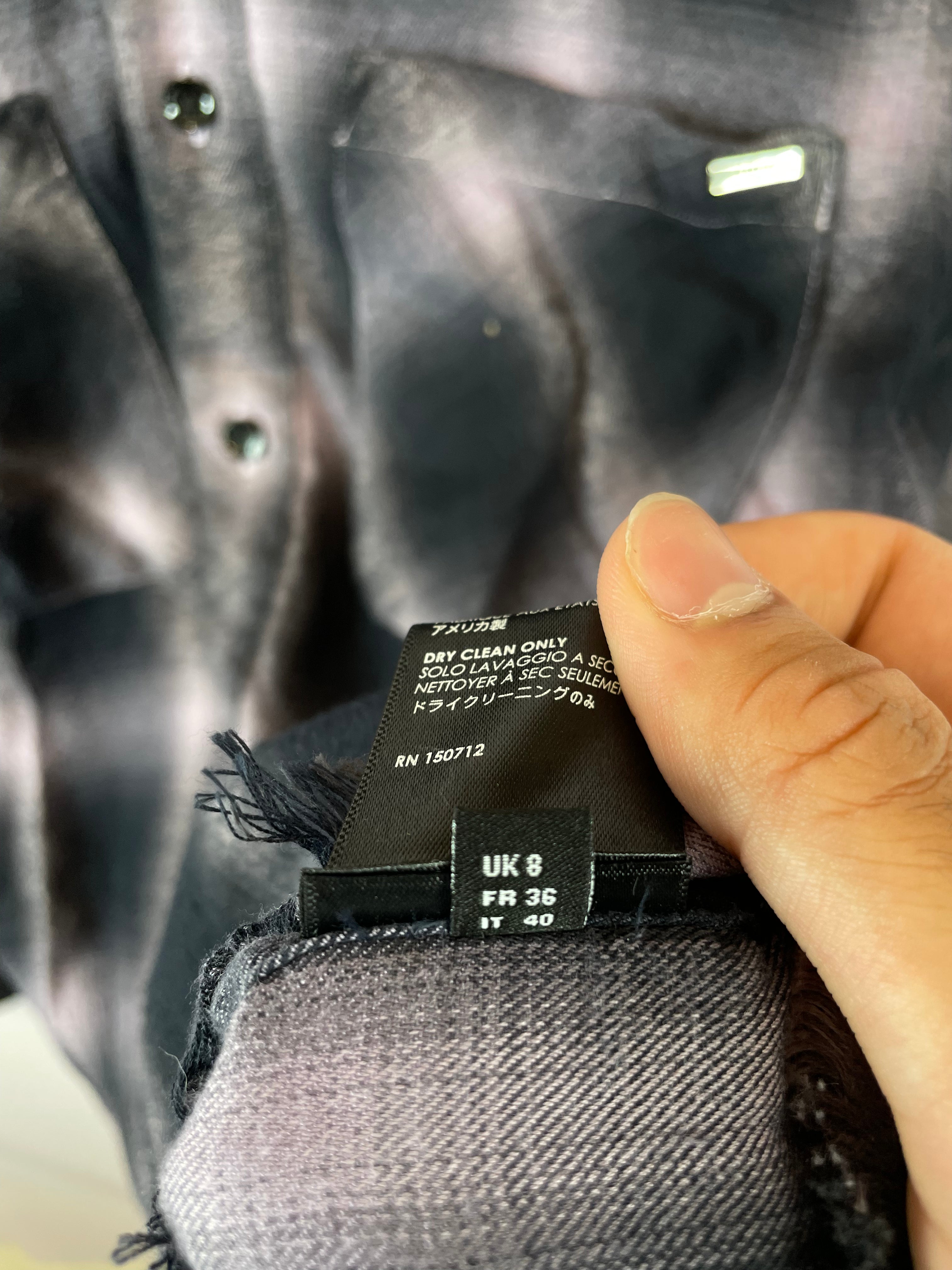 Amiri Black Purple Flannel Used Small