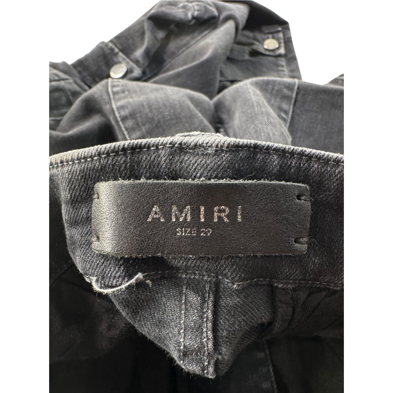 Amiri Denim Black Wash Cargo Pants