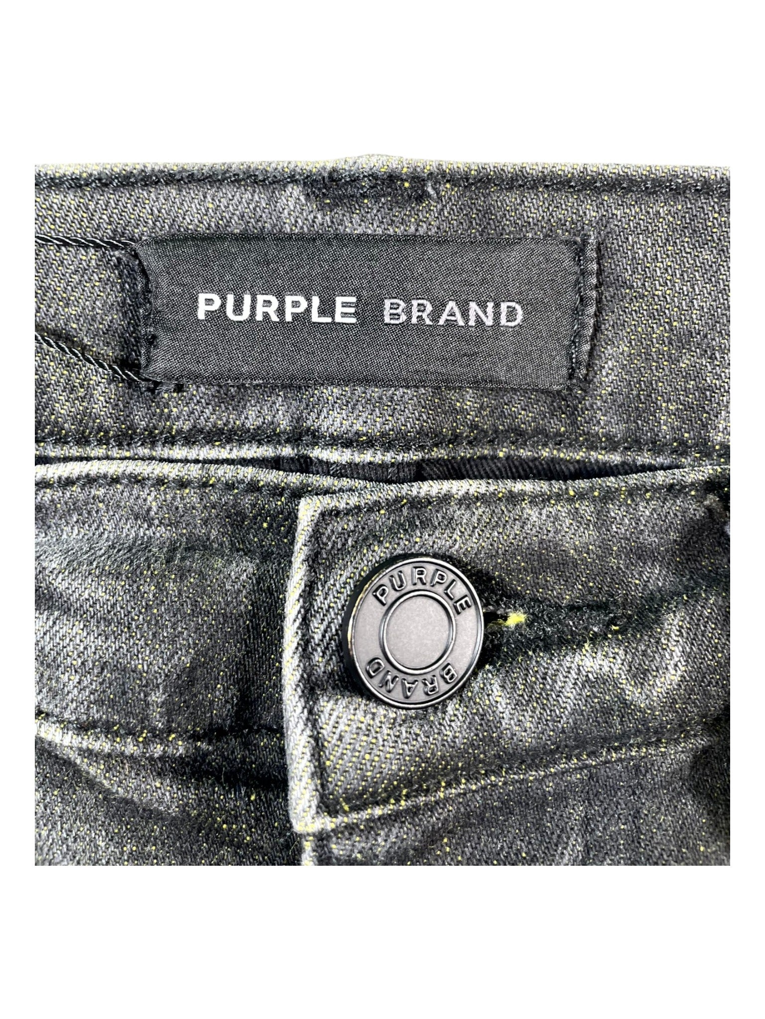 Purple Brand "Shotgun" Black Wash & Yellow Jeans