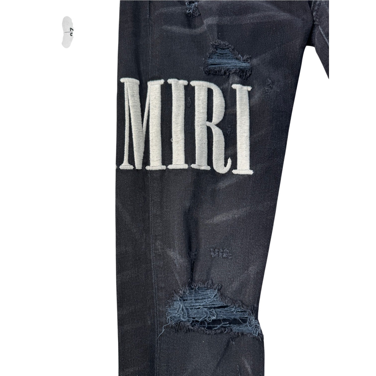 Amiri Embroidered Side Logo (Altered Fits 29) Black Wash Jeans