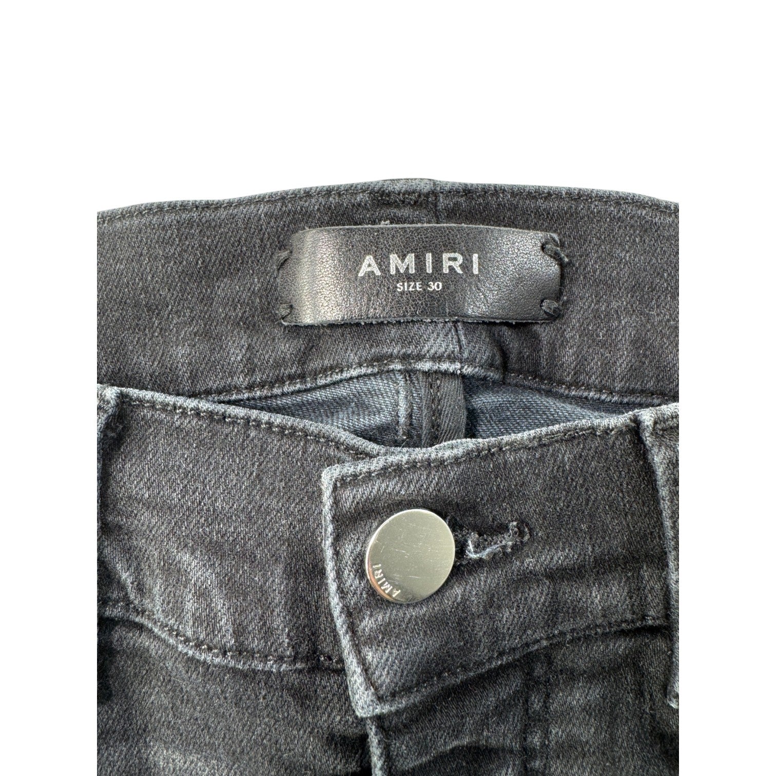 Amiri Embroidered Side Logo (Altered Fits 29) Black Wash Jeans