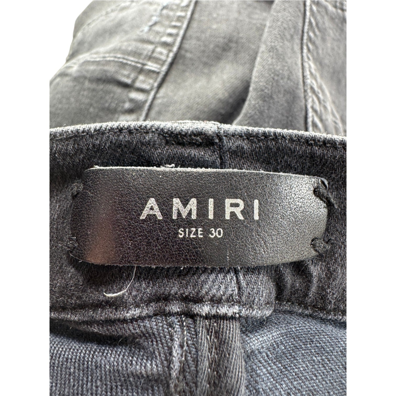 Amiri Embroidered Side Logo (Altered Fits 29) Black Wash Jeans