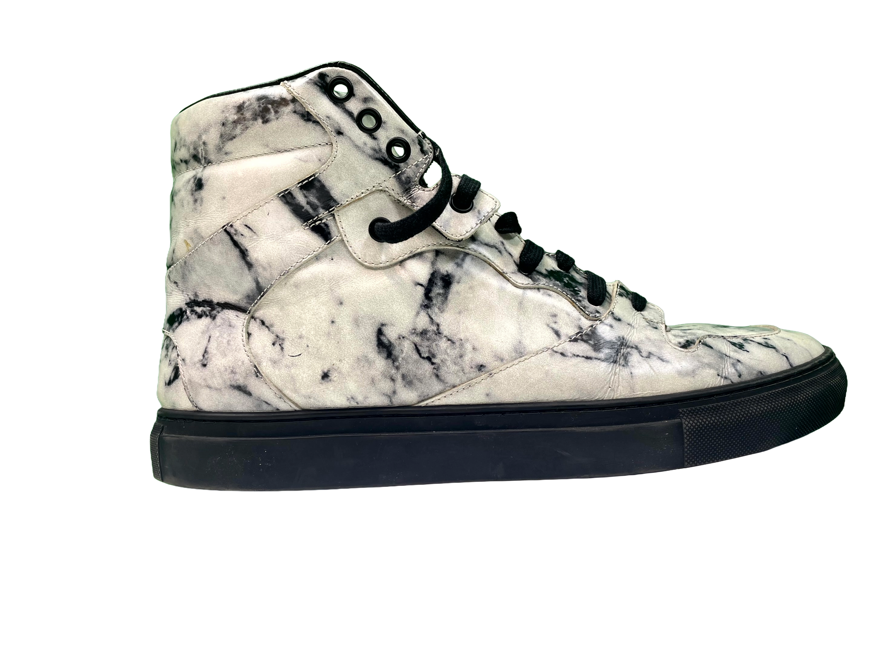 Balenciaga Marble Arena High White & Black Sneakers