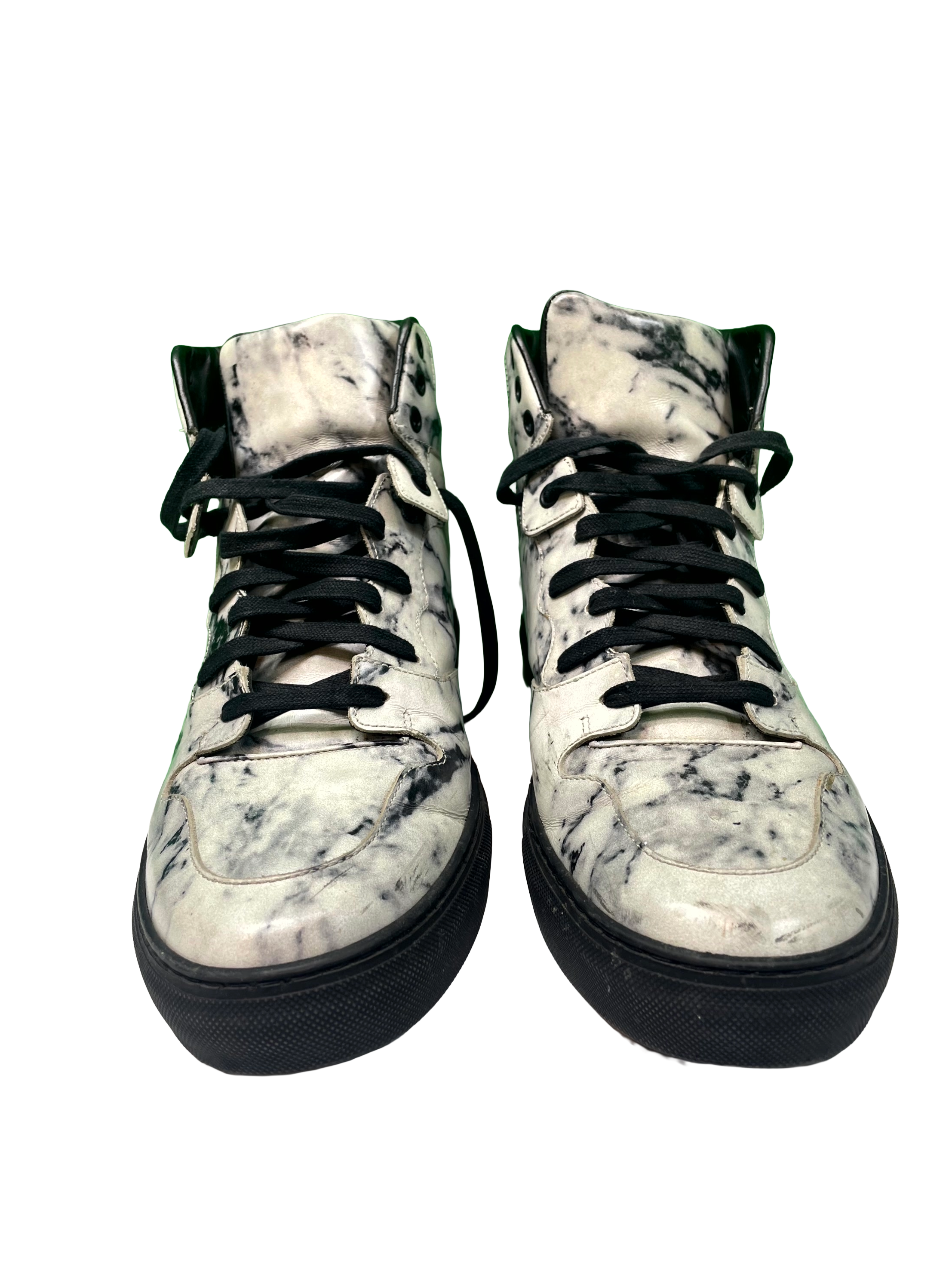 Balenciaga Marble Arena High White & Black Sneakers