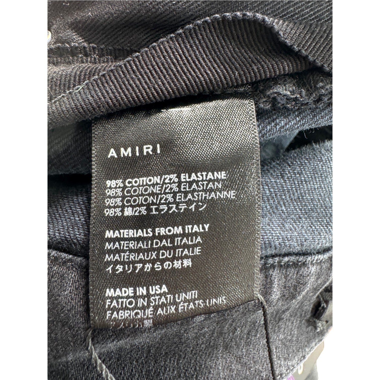 Amiri Embroidered Side Logo (Altered Fits 29) Black Wash Jeans