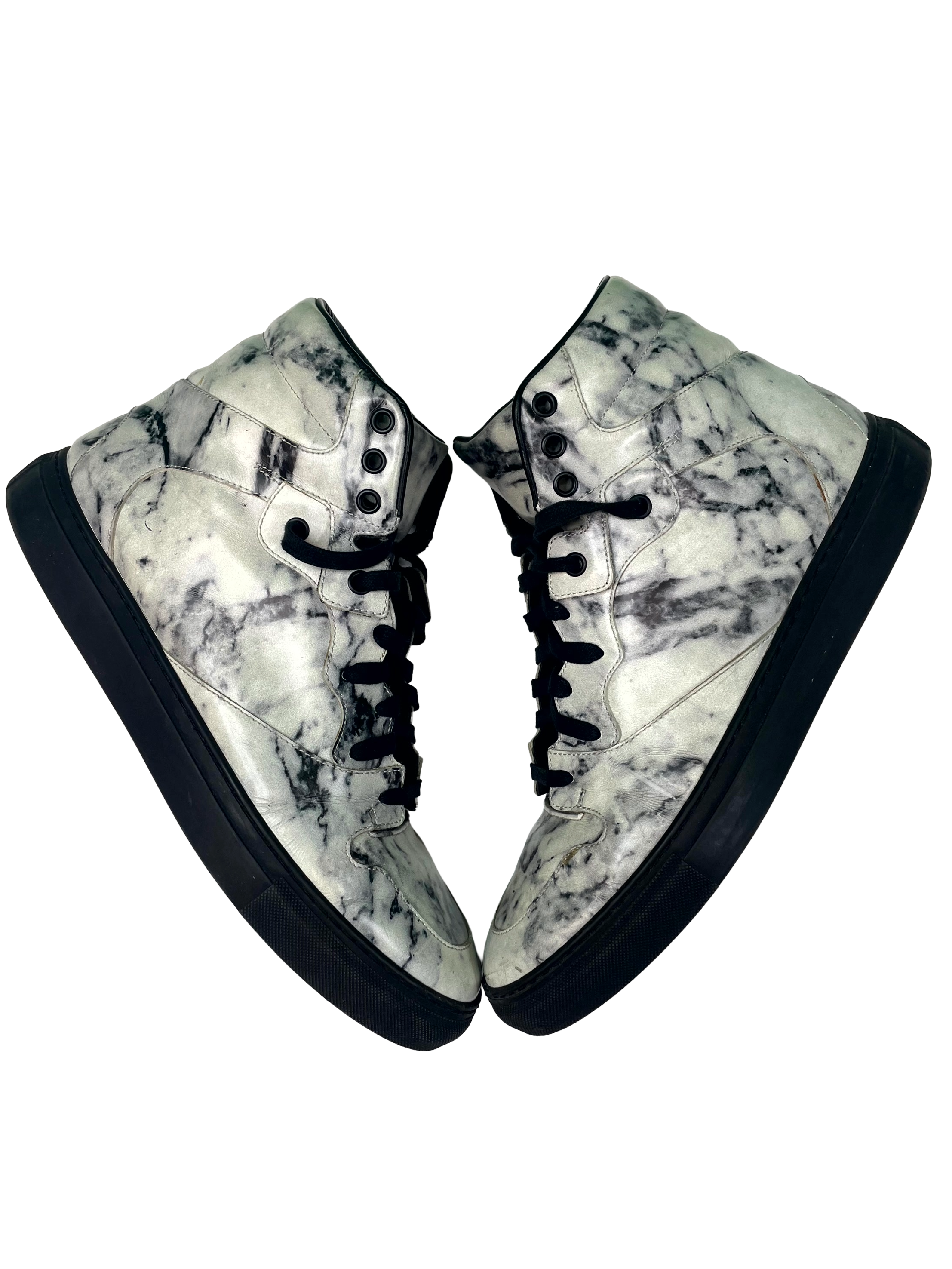 Balenciaga Marble Arena High White & Black Sneakers