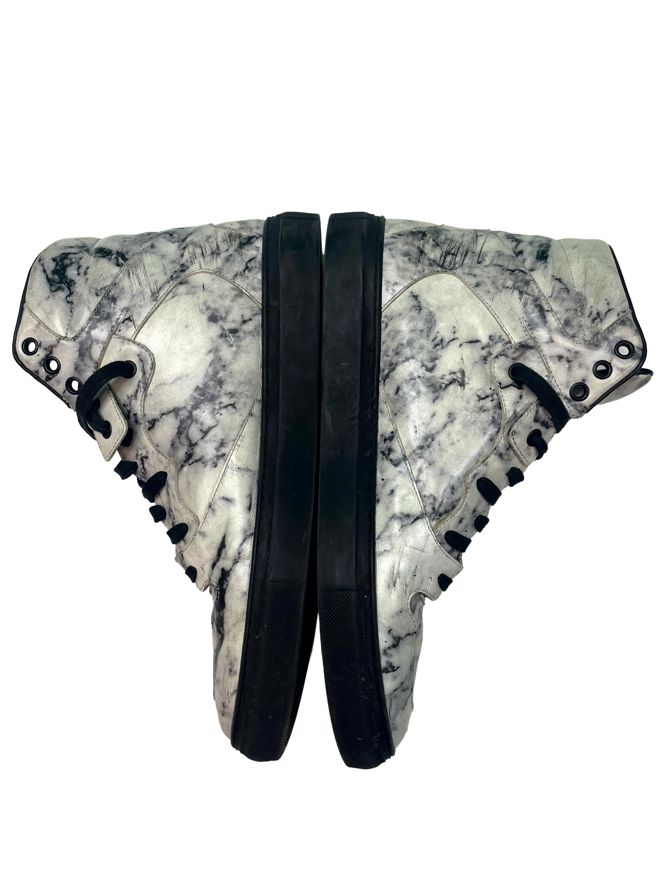 Balenciaga Marble Arena High White & Black Sneakers