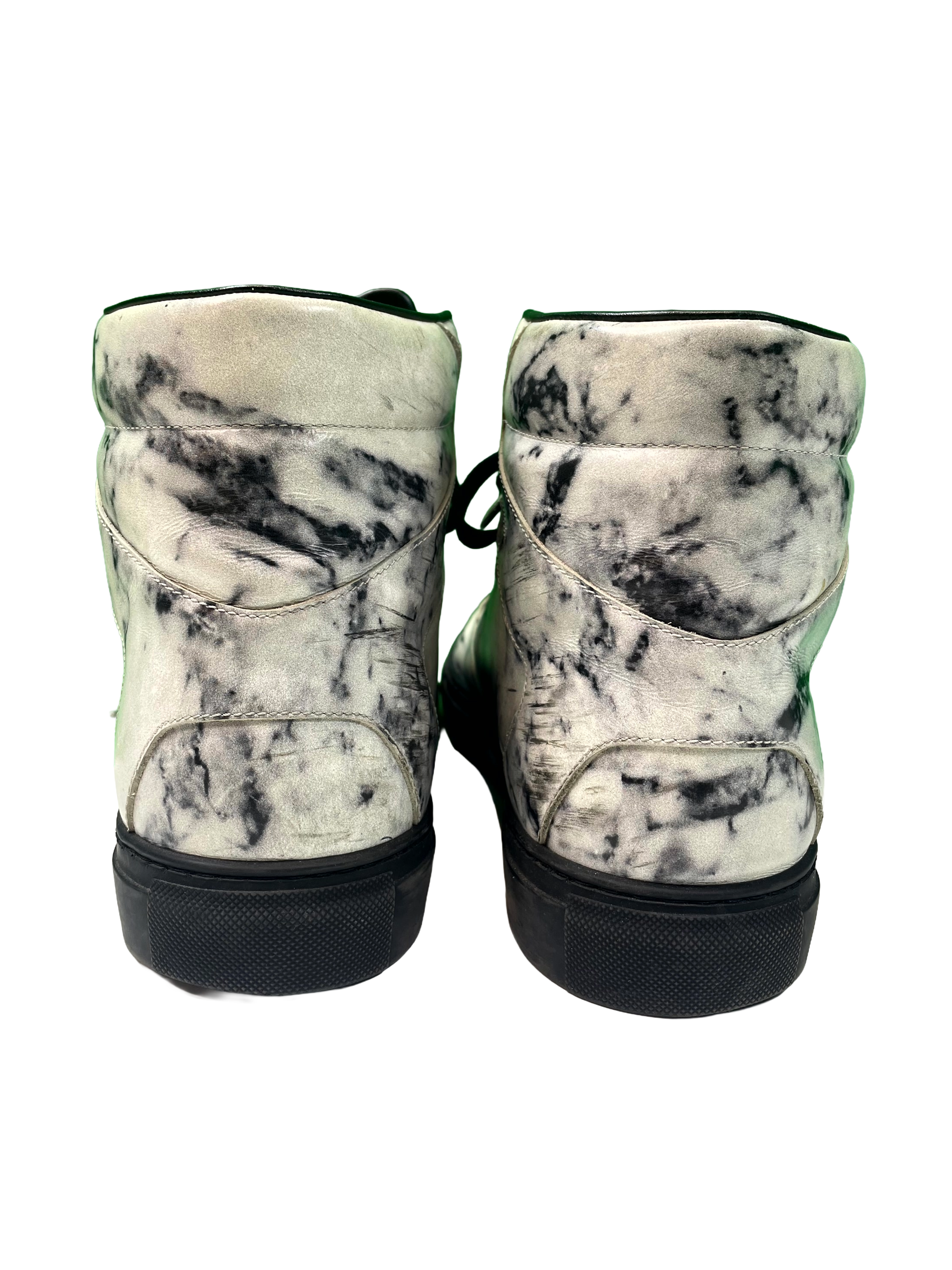 Balenciaga Marble Arena High White & Black Sneakers