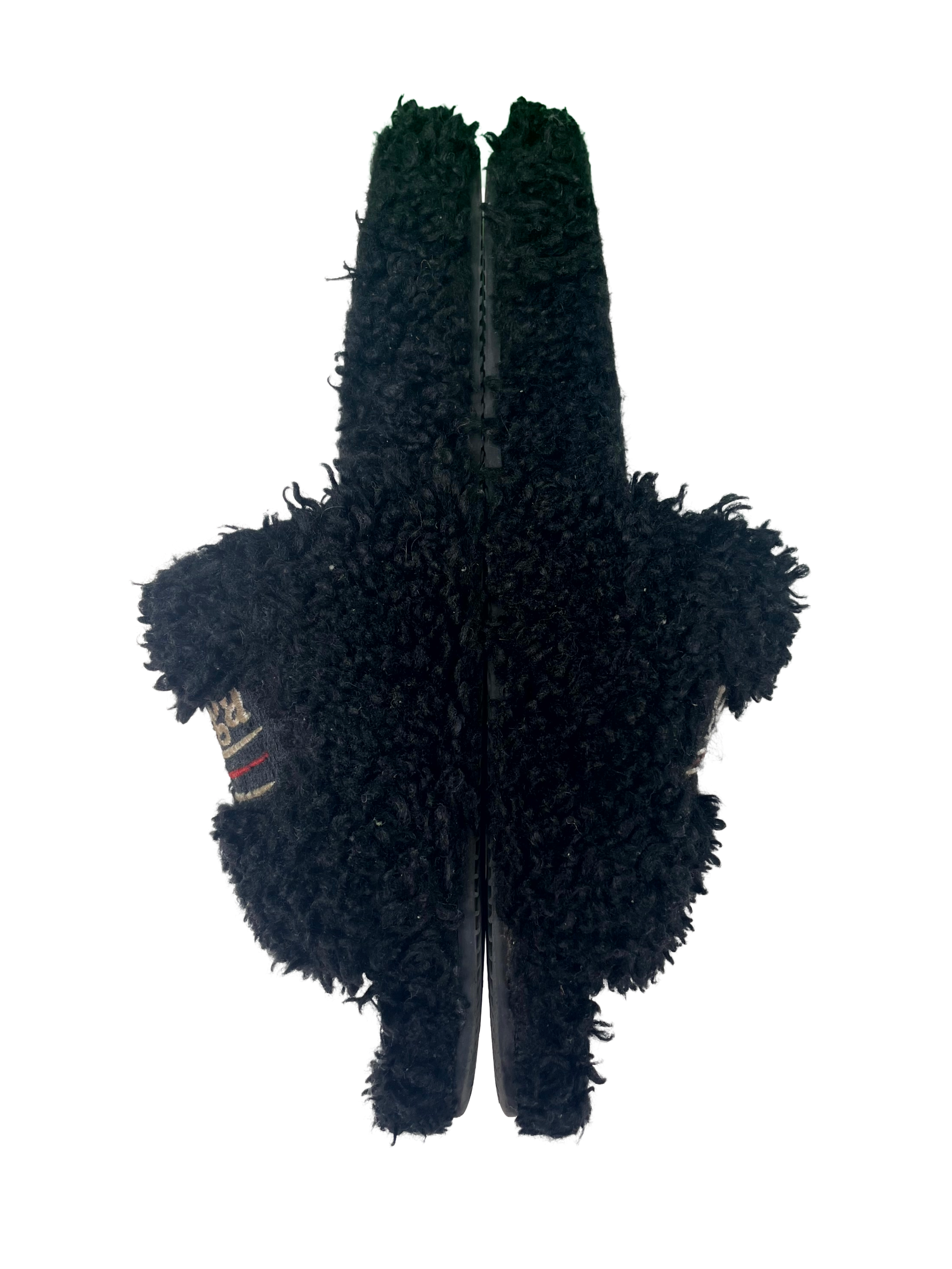 Balenciaga Campaign Logo Fur Black Slides