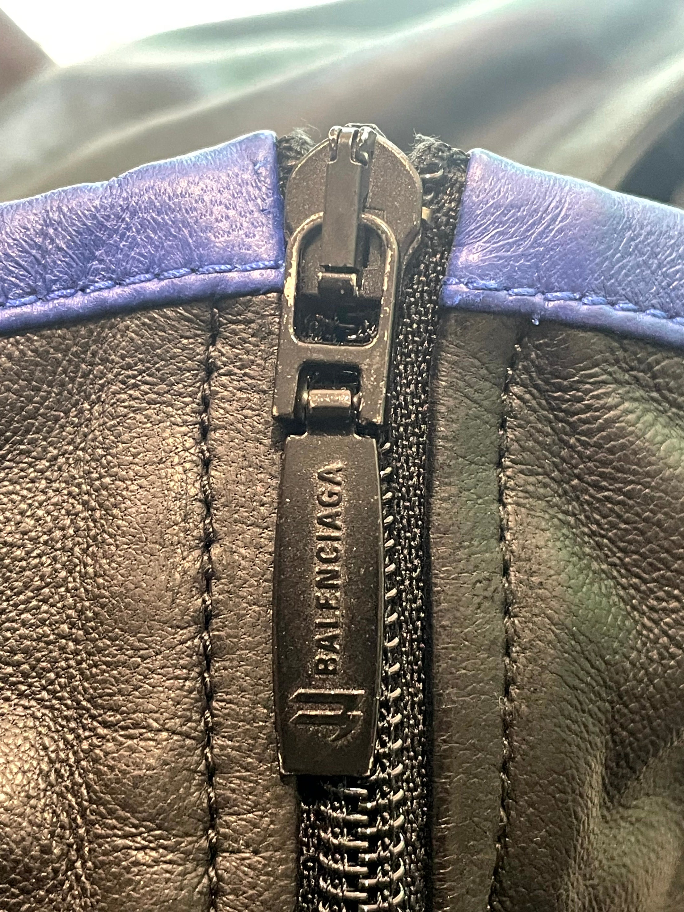 Balenciaga Leather Blue Stripe (2) Jacket
