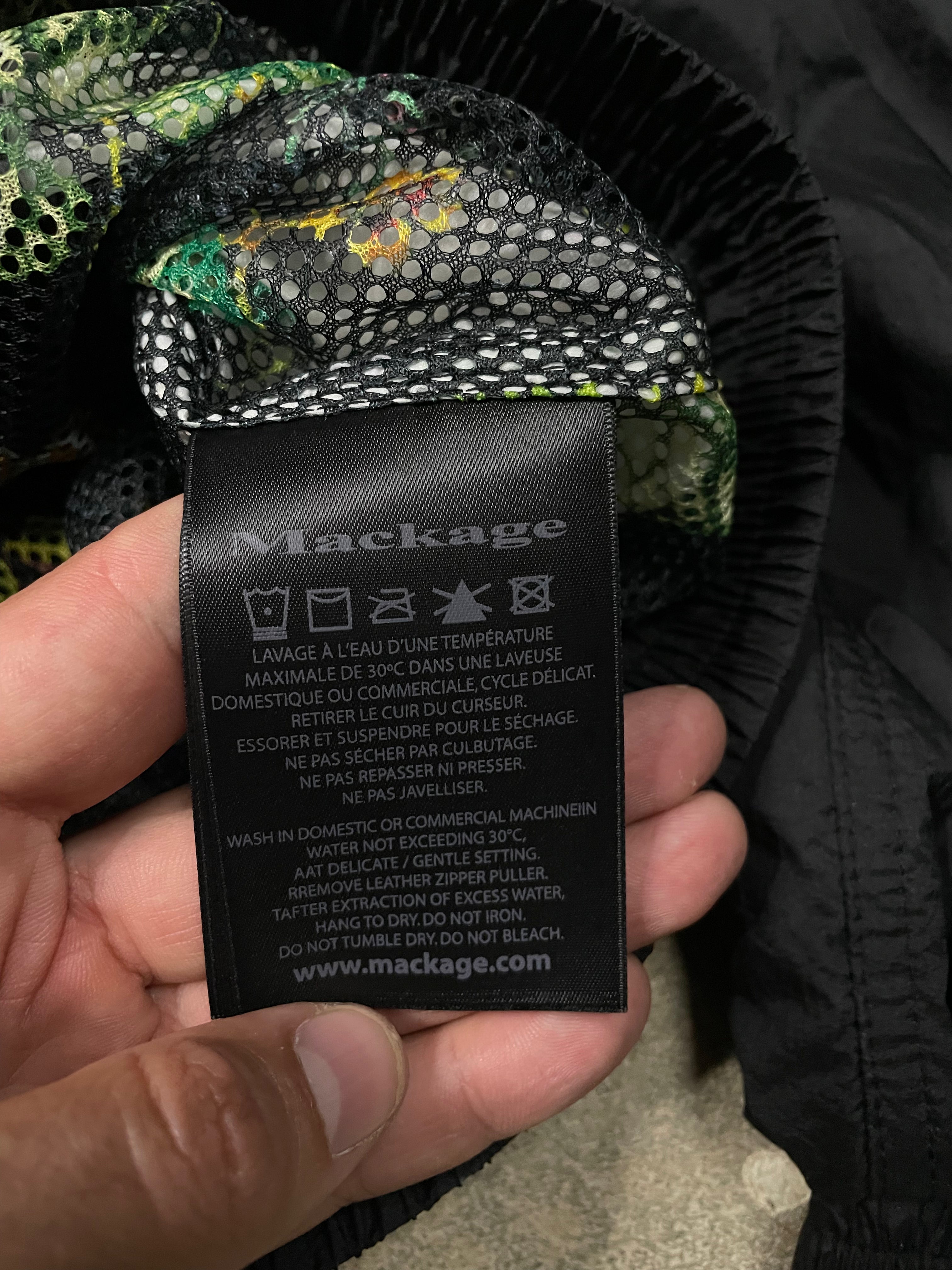 Mackage Rain Jacket Black White XL Used