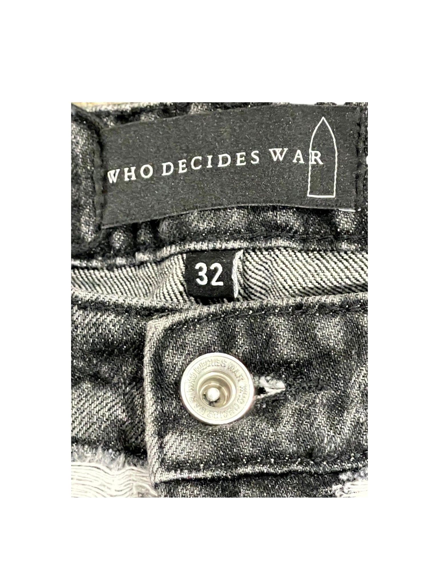Who Decides War Distressed Black & Purple Jeans