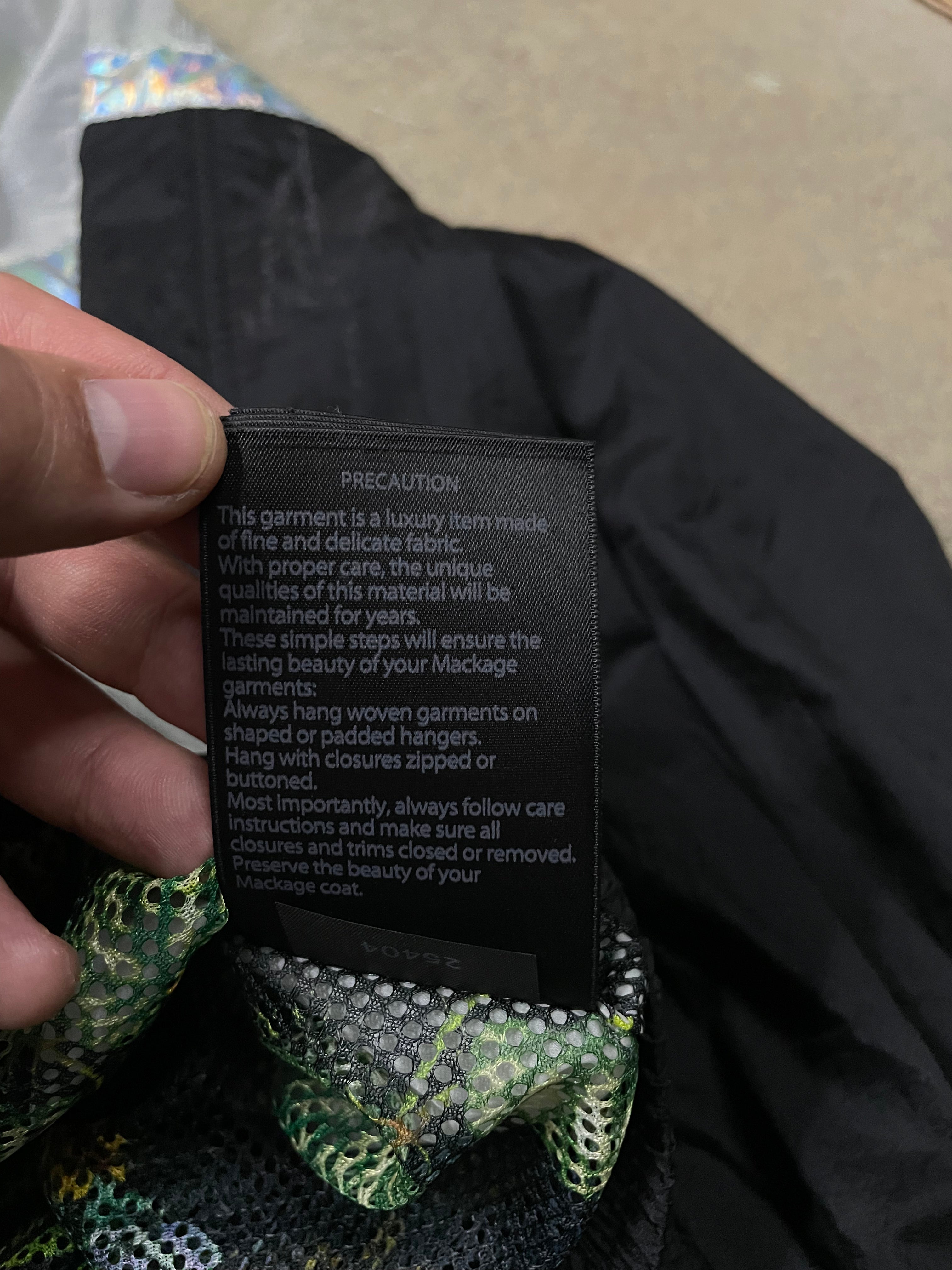 Mackage Rain Jacket Black White XL Used