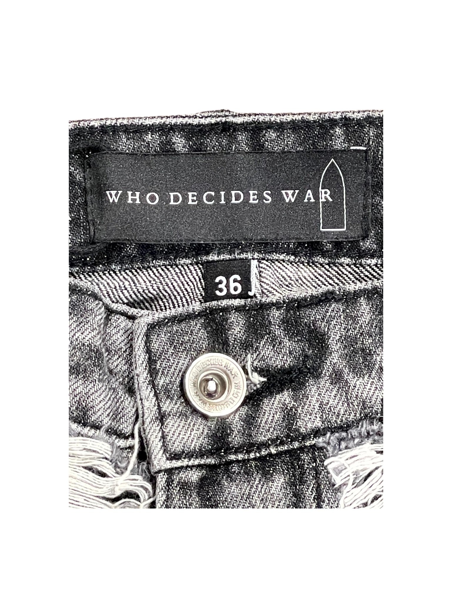 Who Decides War Distressed Black Wash Jeans