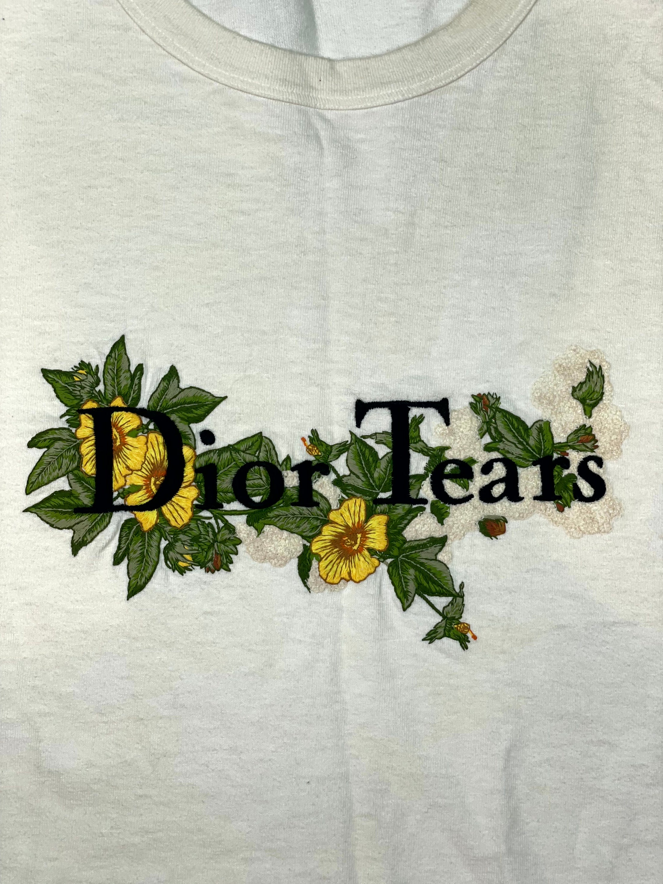 Dior x Denim Tears White Floral Lightly Worn Tee