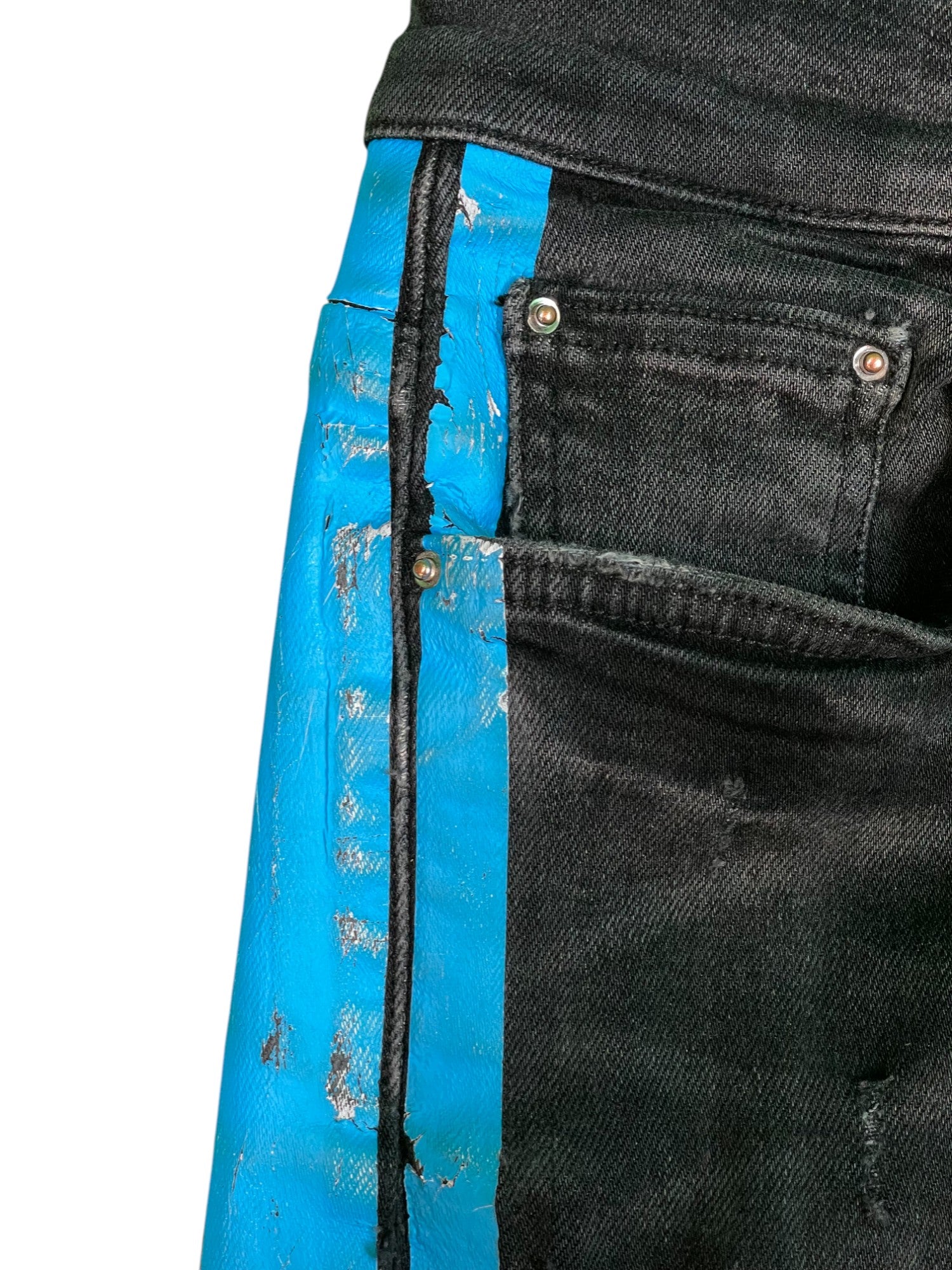 Amiri Thrasher Black & Blue Stripe Jeans