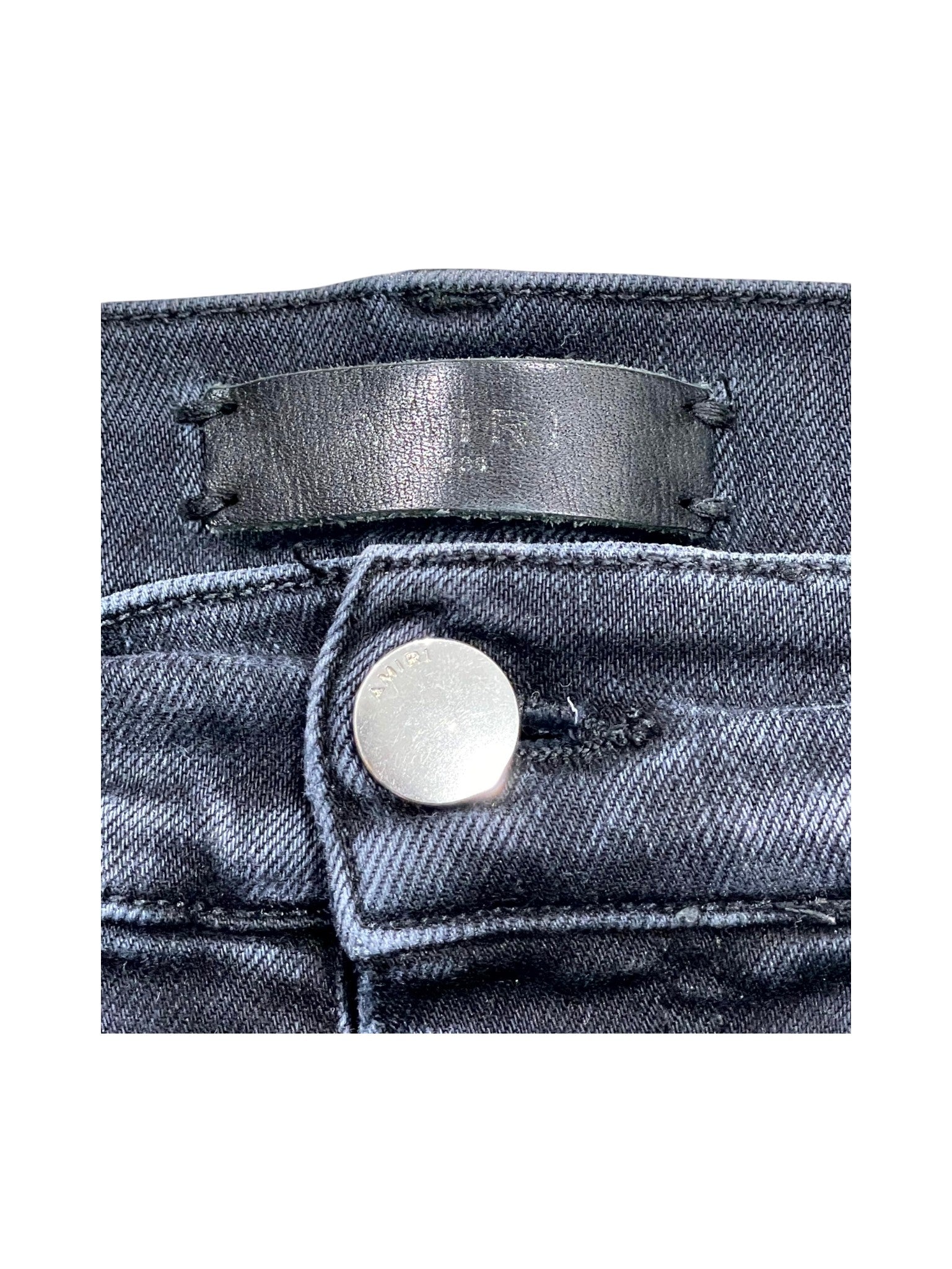 Amiri Plaid Thrasher Patch (Repaired) Black Wash Jeans