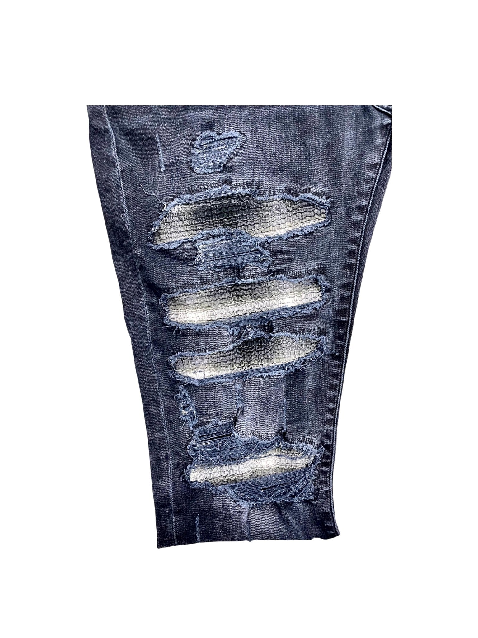 Amiri Plaid Thrasher Patch (Repaired) Black Wash Jeans