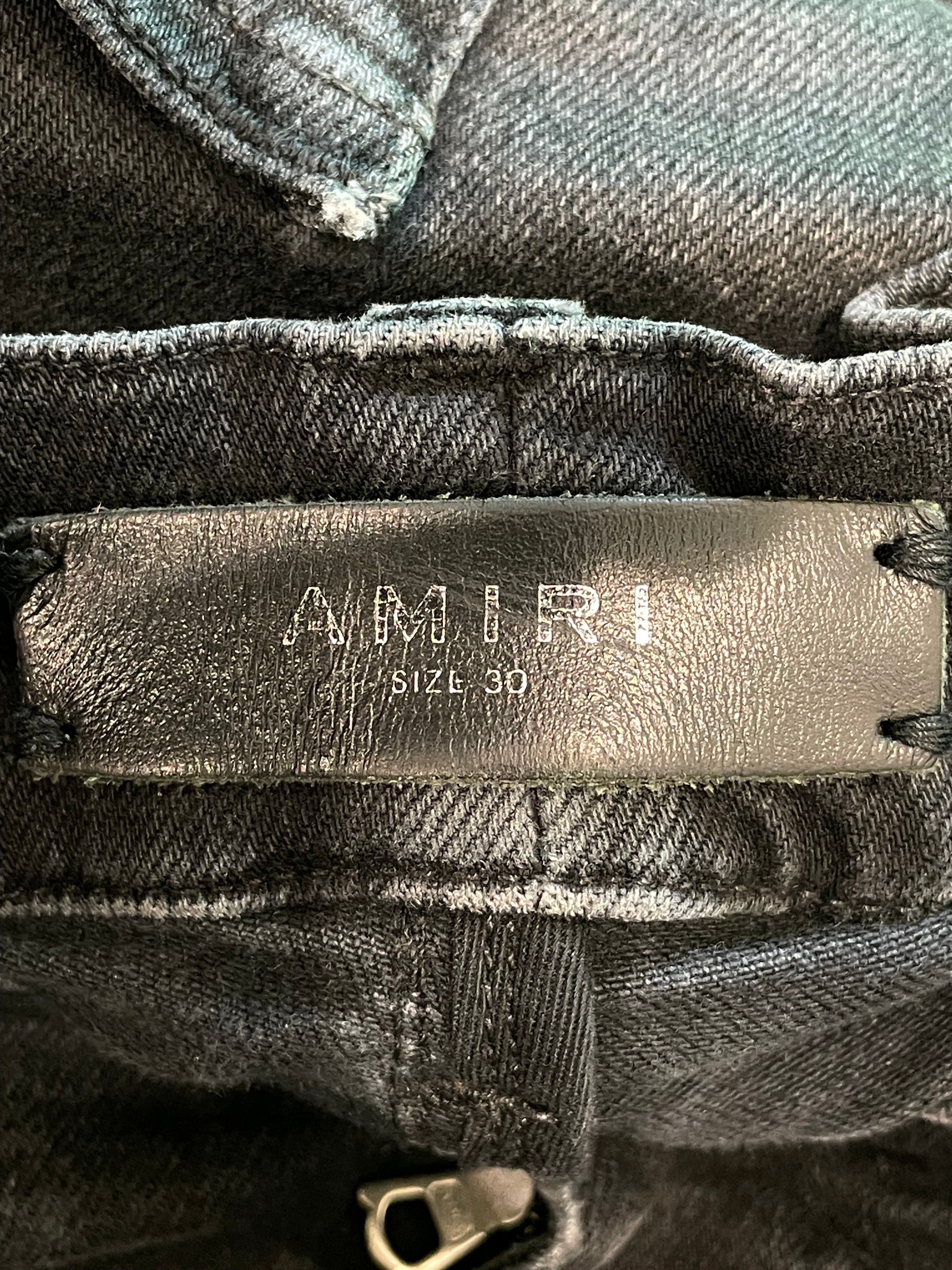 Amiri Thrasher Black & Blue Stripe Jeans