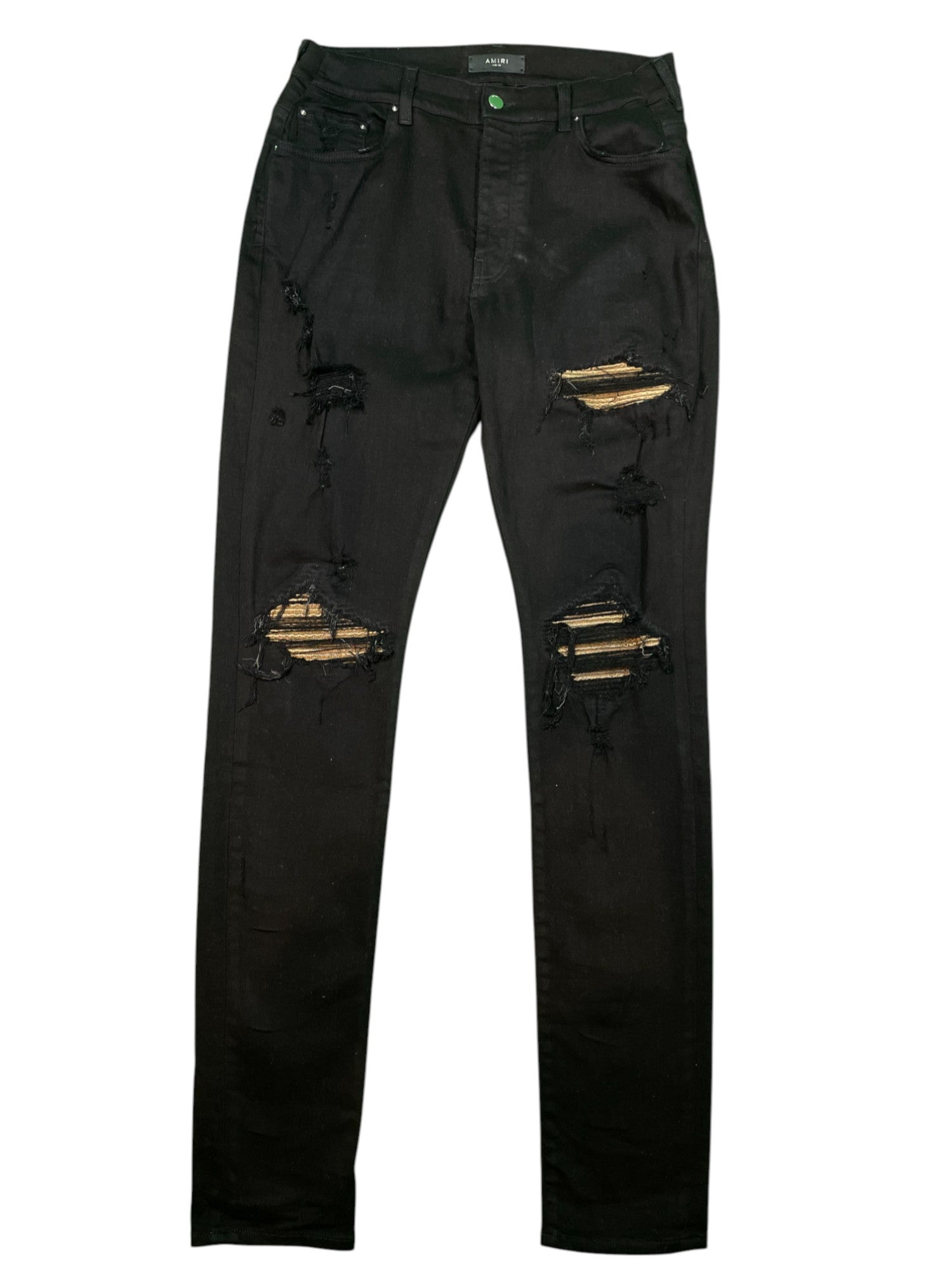 Amiri MX1 Gold Patch Black Jeans