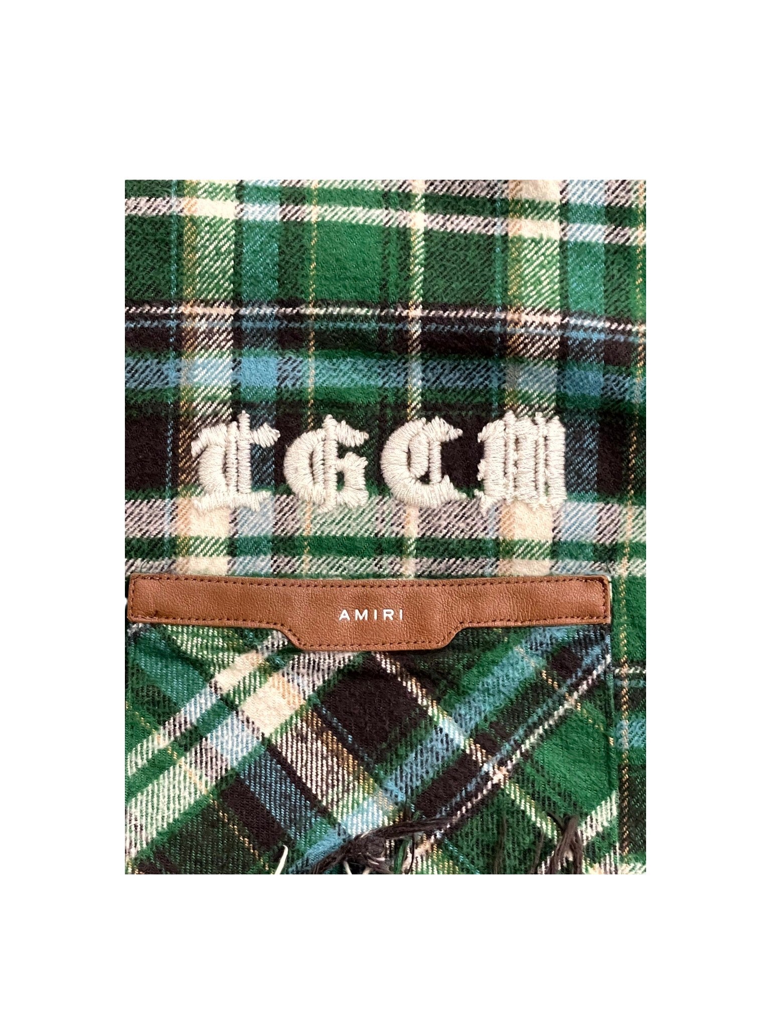 Amiri Plaid "TGCW" Flannel Green Shirt